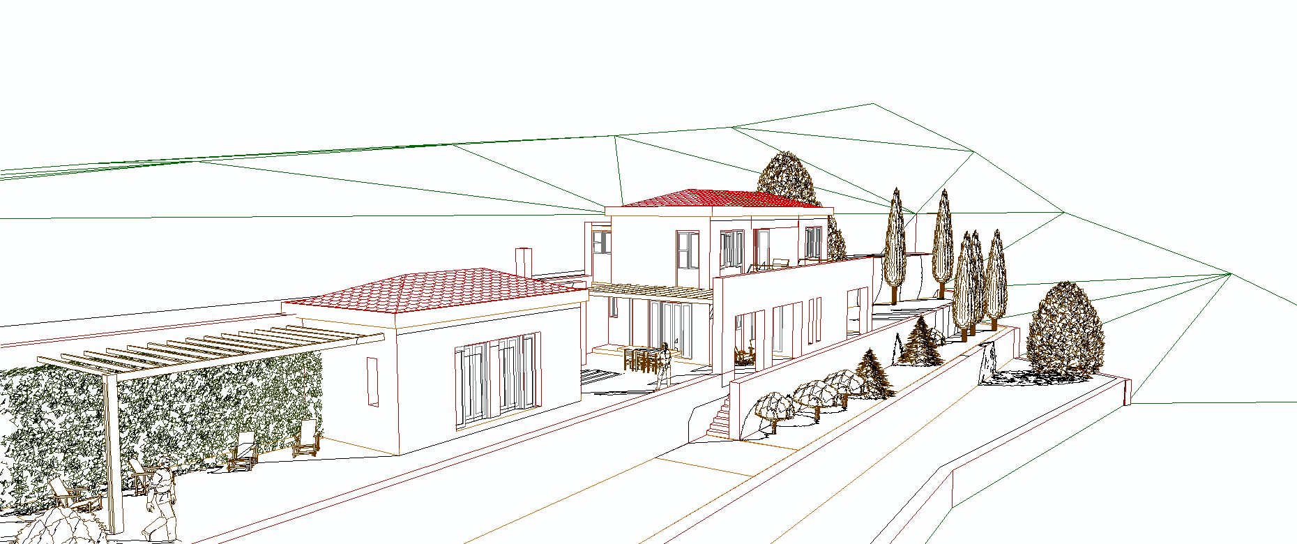 Digital house plans from land for sale Ithaca Greece Perachori