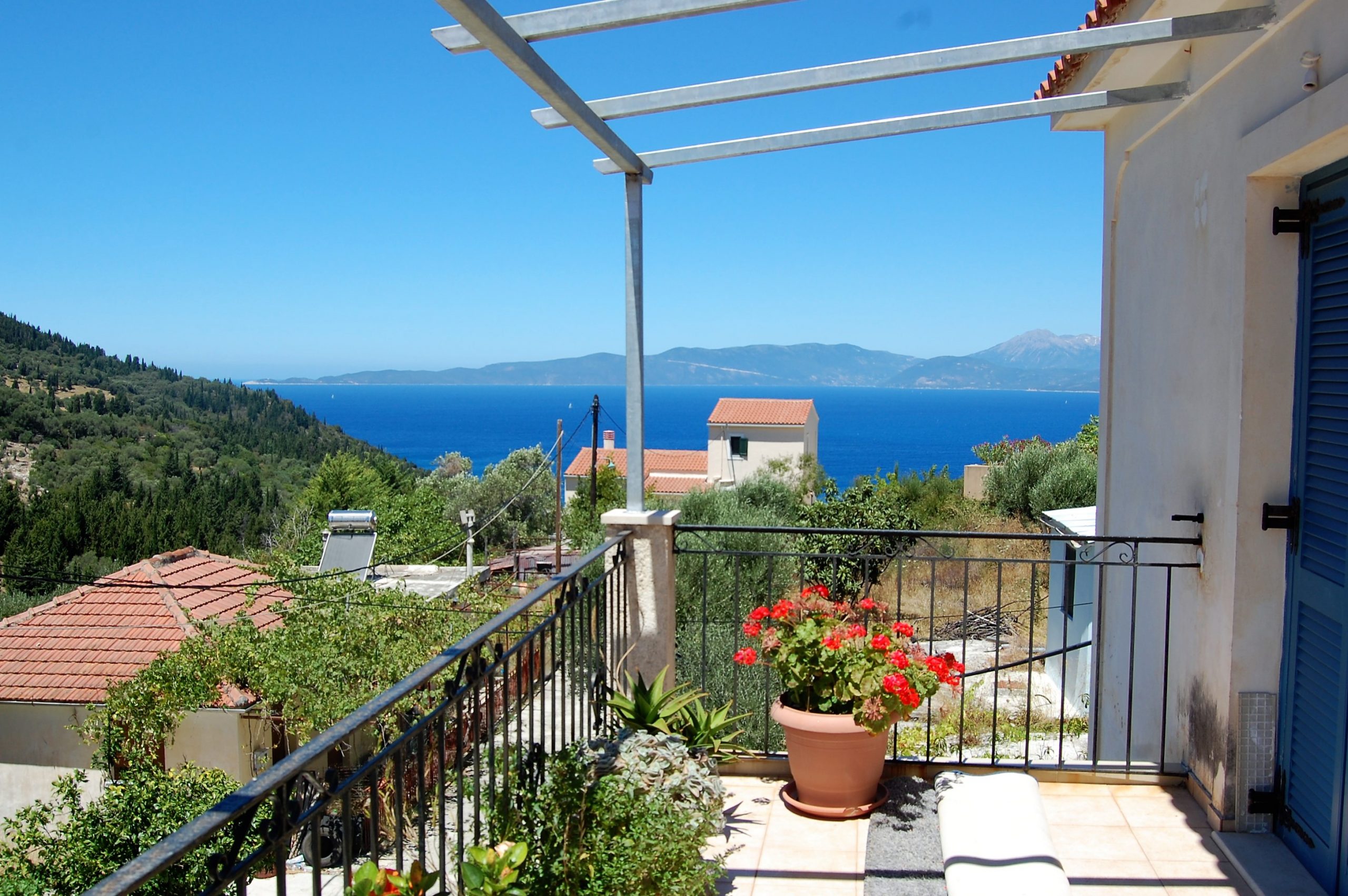 Sea view of house for sale Ithaca Greece Platrithya