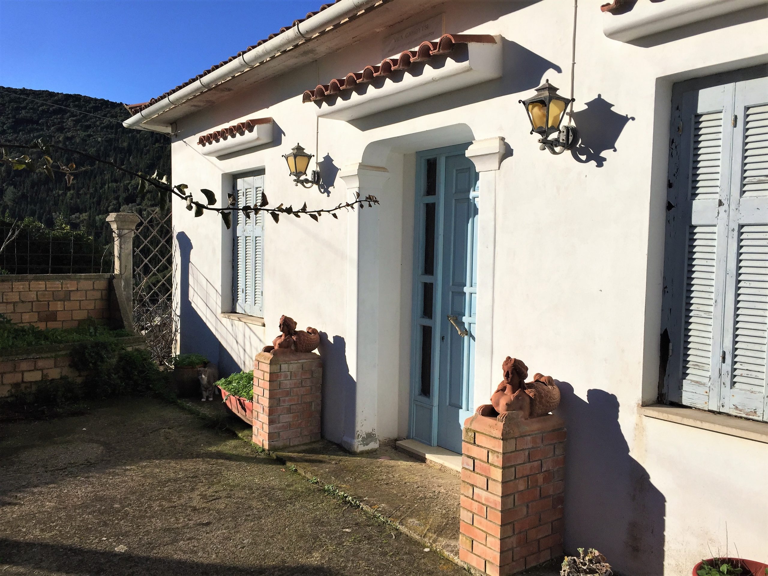 Exterior facade of house for sale in Ithaca Greece, Exoghi