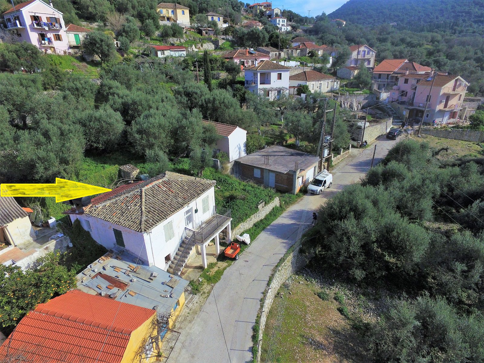 Aerial view from house for sale in Ithaca Greece Vathi
