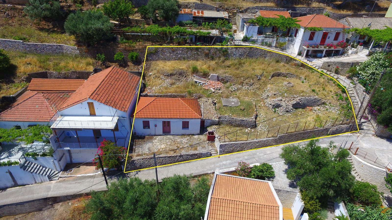 Aerial view of house for sale in Ithaca Greece