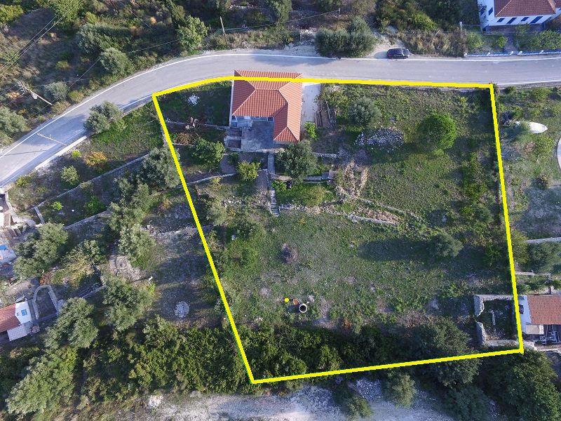 Aerial view of house for sale Ithaca Greece