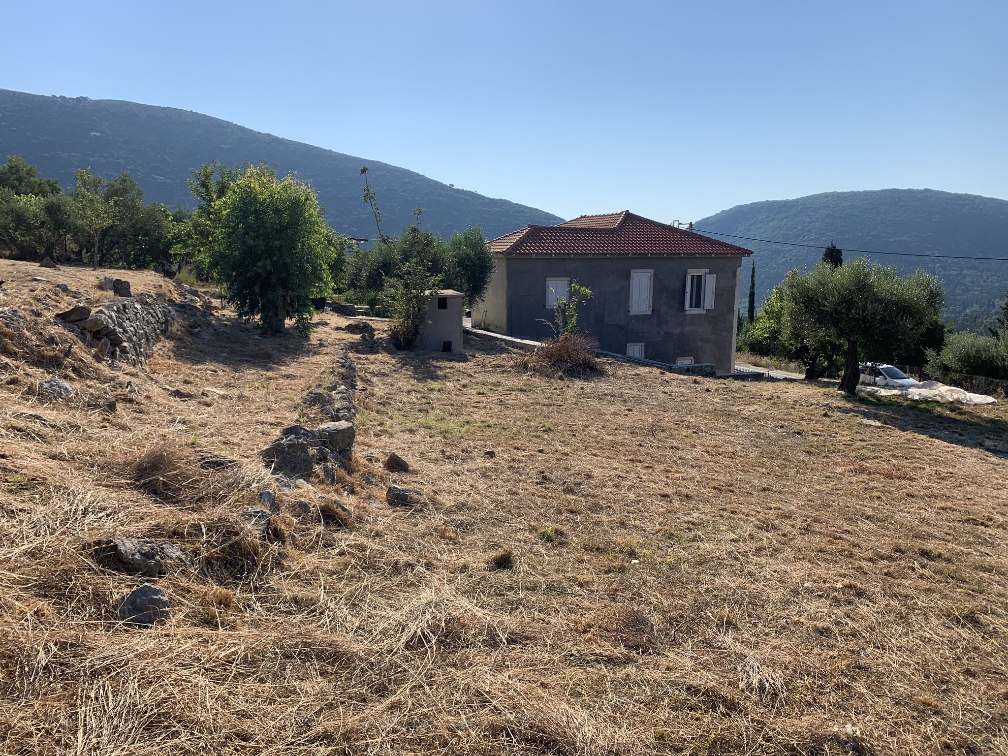 Landscape terrain of house for sale in Ithaca Greece Platrithya