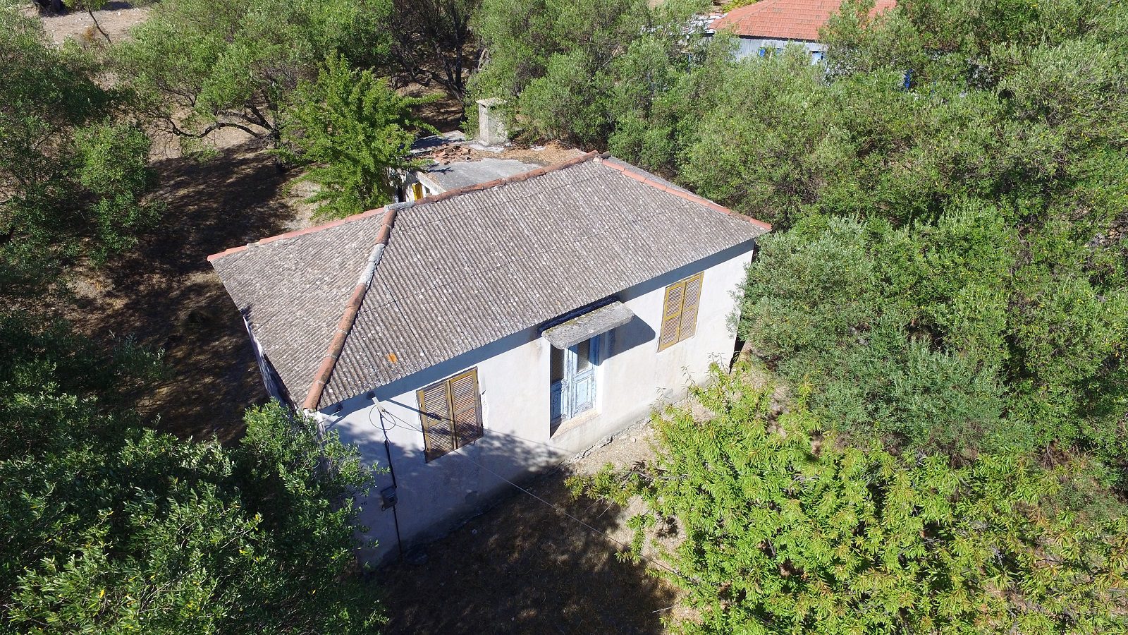 Aerial view of house for sale on Ithaca Greece Kolleri