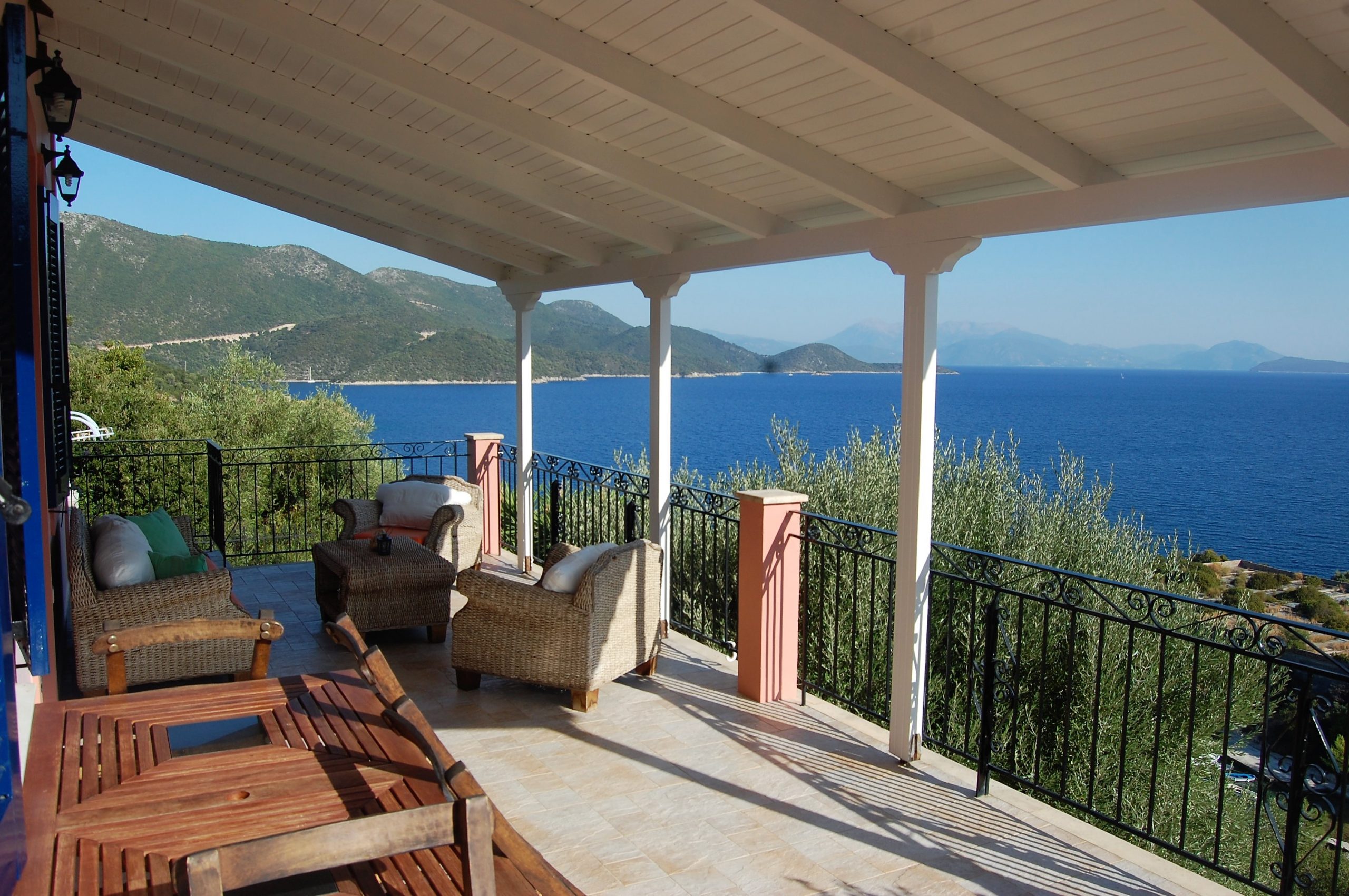 Patio and sea view of house for sale Ithaca Greece, Kioni