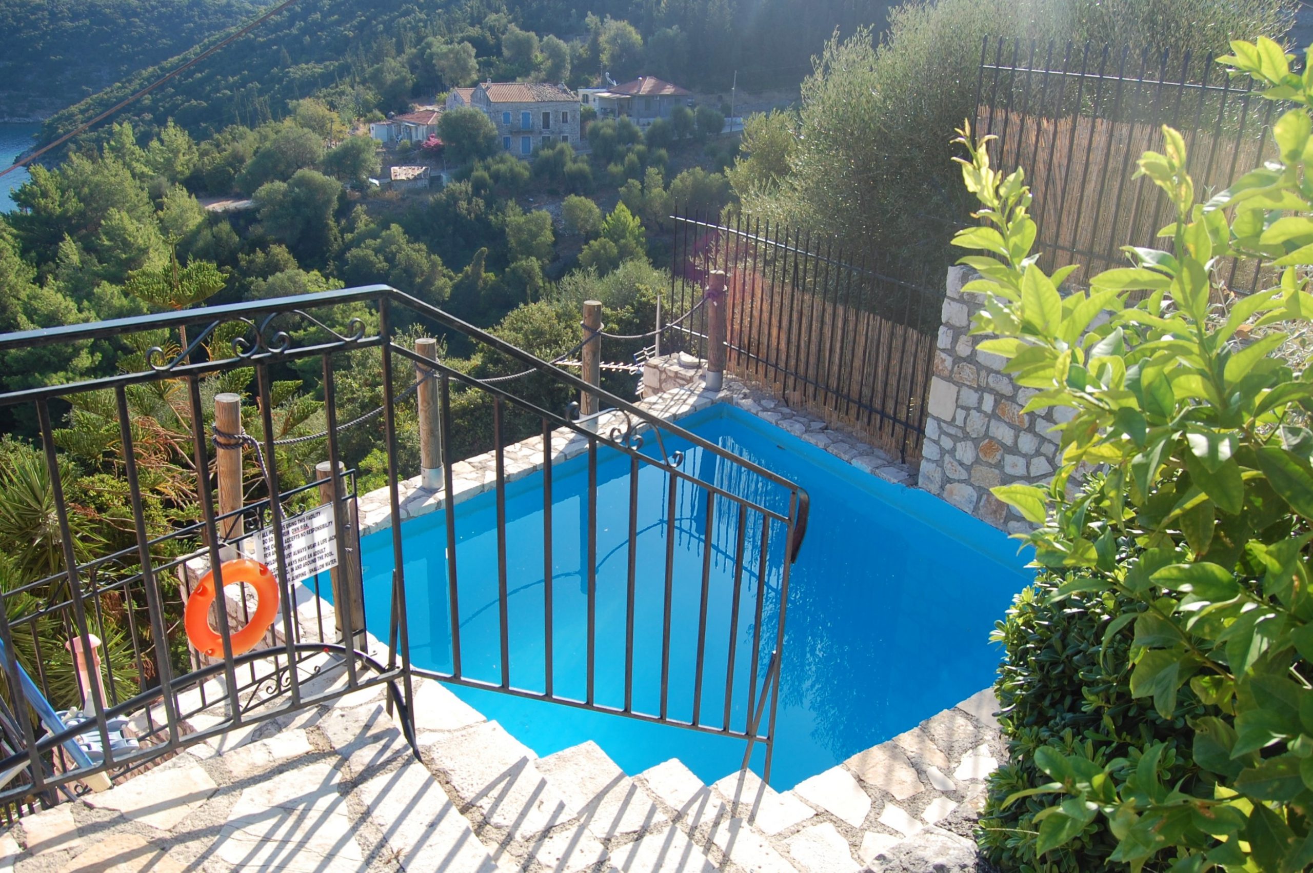 Swimming pool of house for sale Ithaca Greece, Kioni