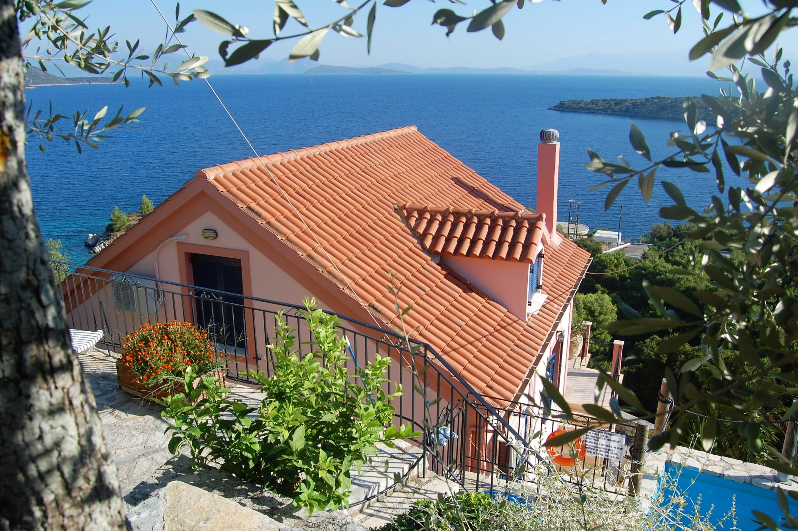 Landscape and sea view of house for sale Ithaca Greece, Kioni