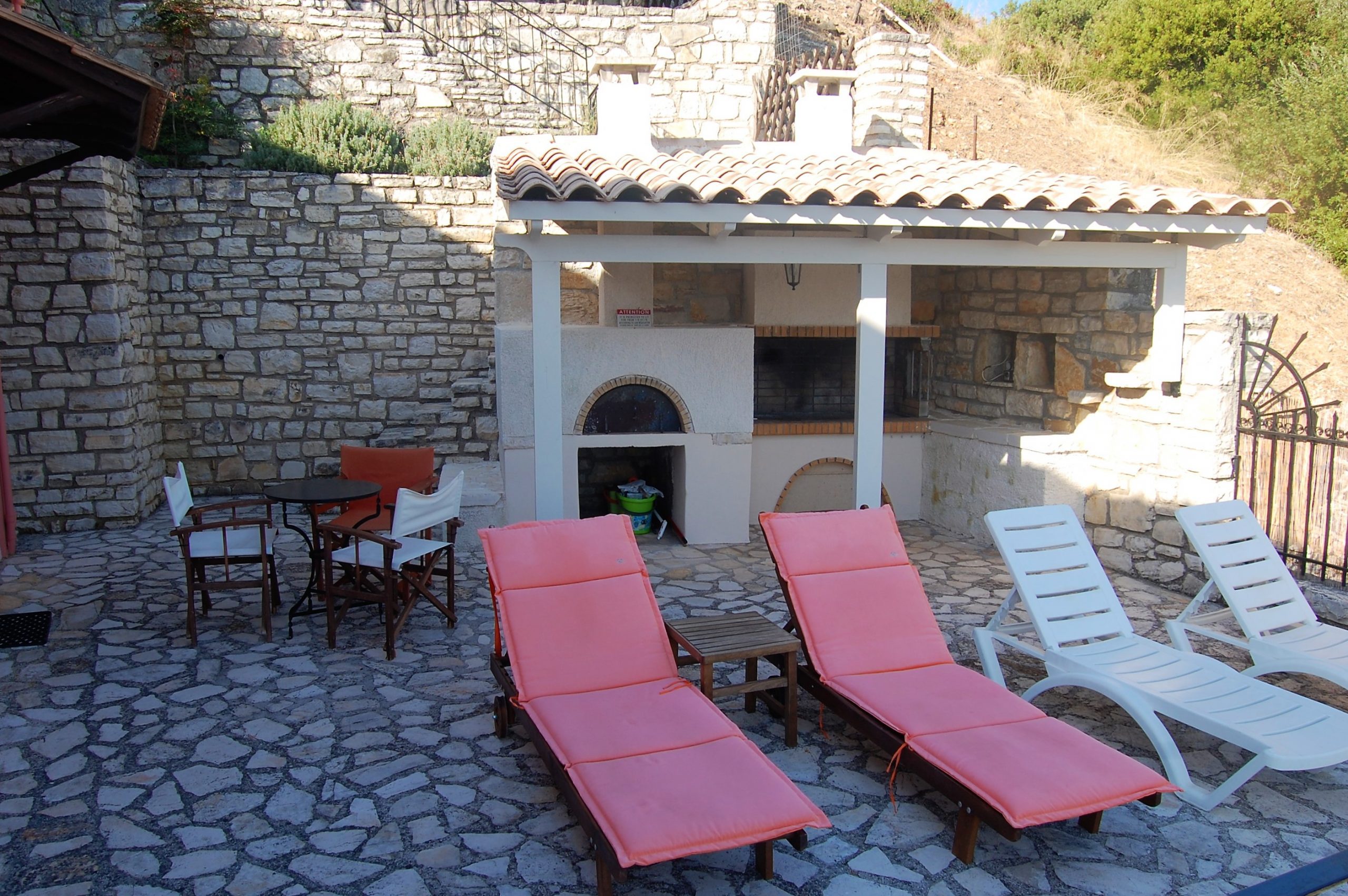 Stone terrace of house for sale Ithaca Greece, Kioni