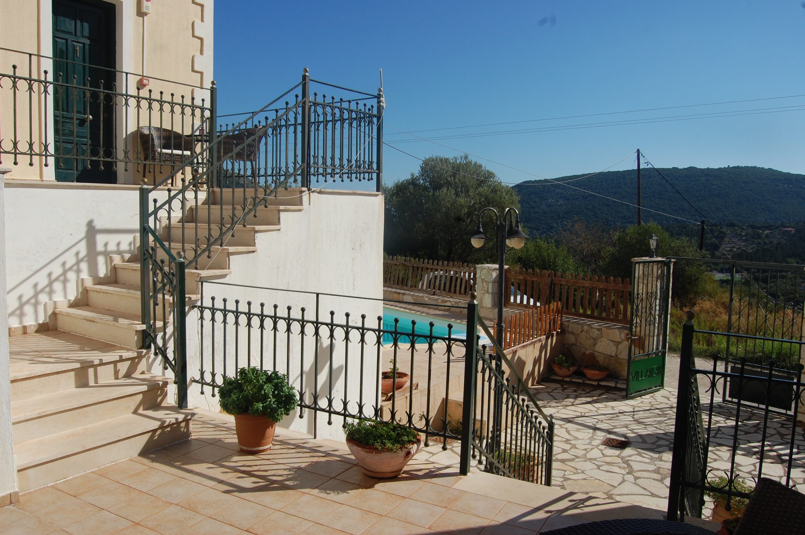 Stone terrace of Iriana Village for rent in Ithaca Greece, Stavros