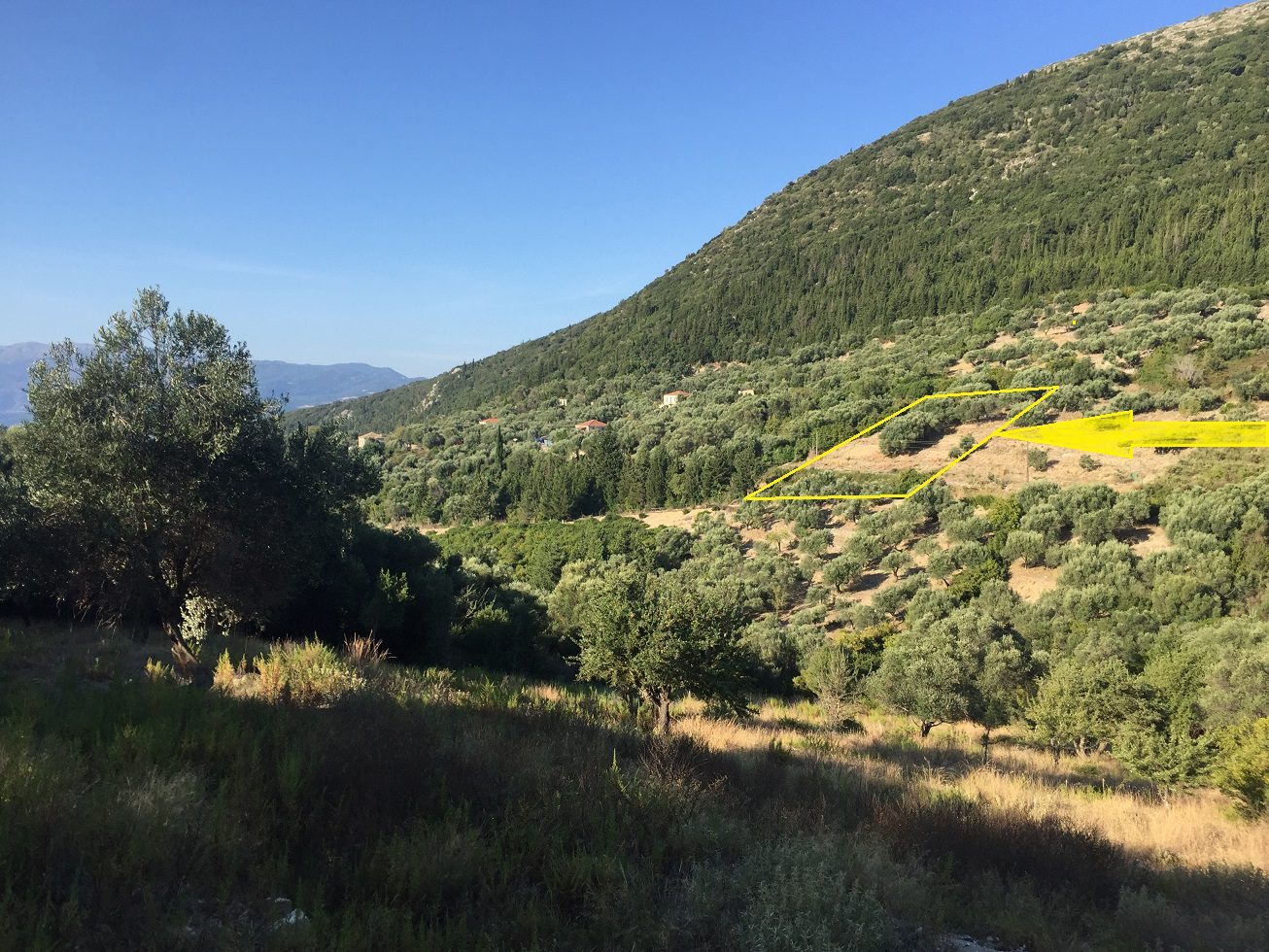Aerial view of land for sale on Ithaca Greece