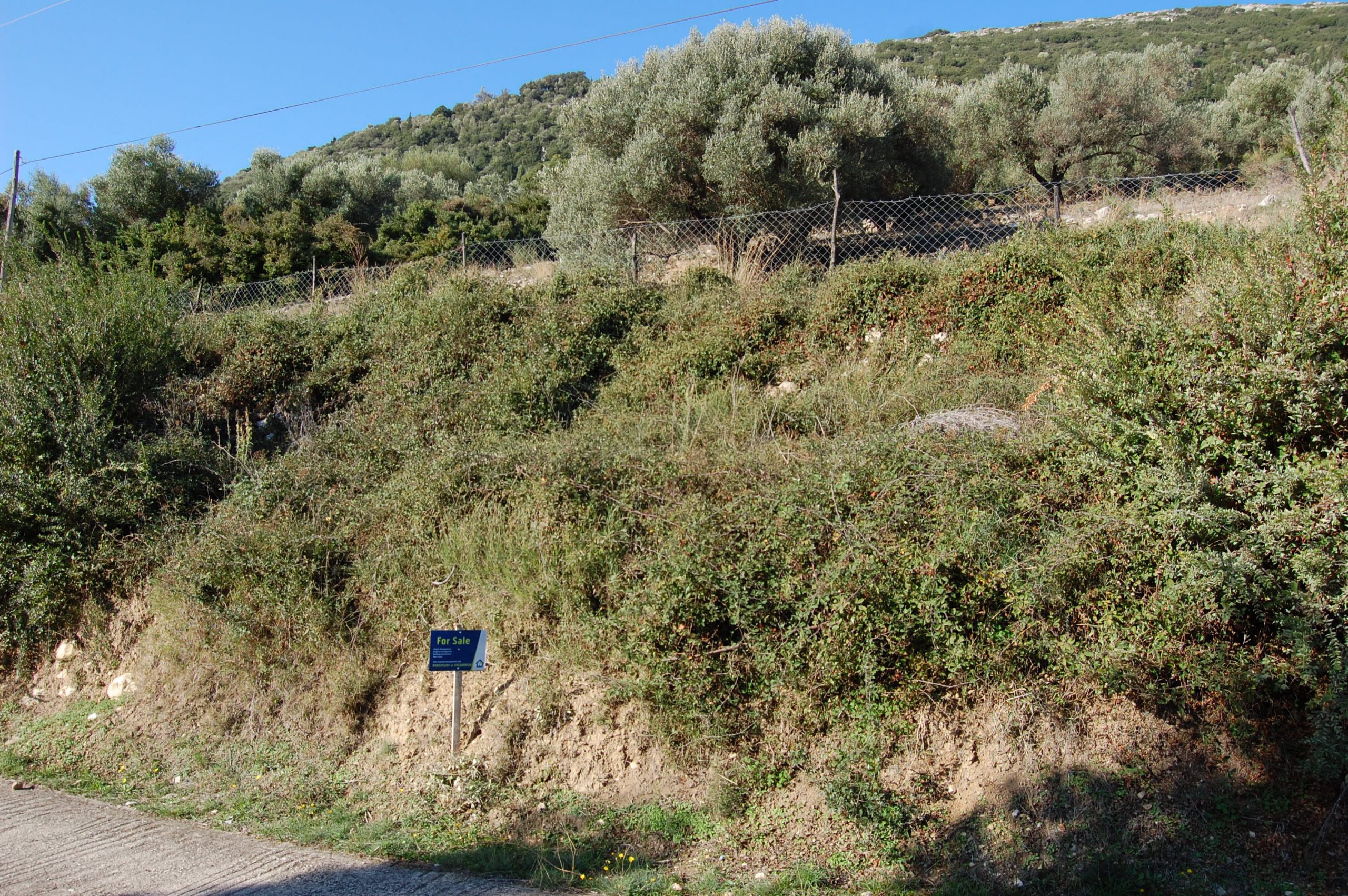 Landscape and terrain of land for sale on Ithaca Greece