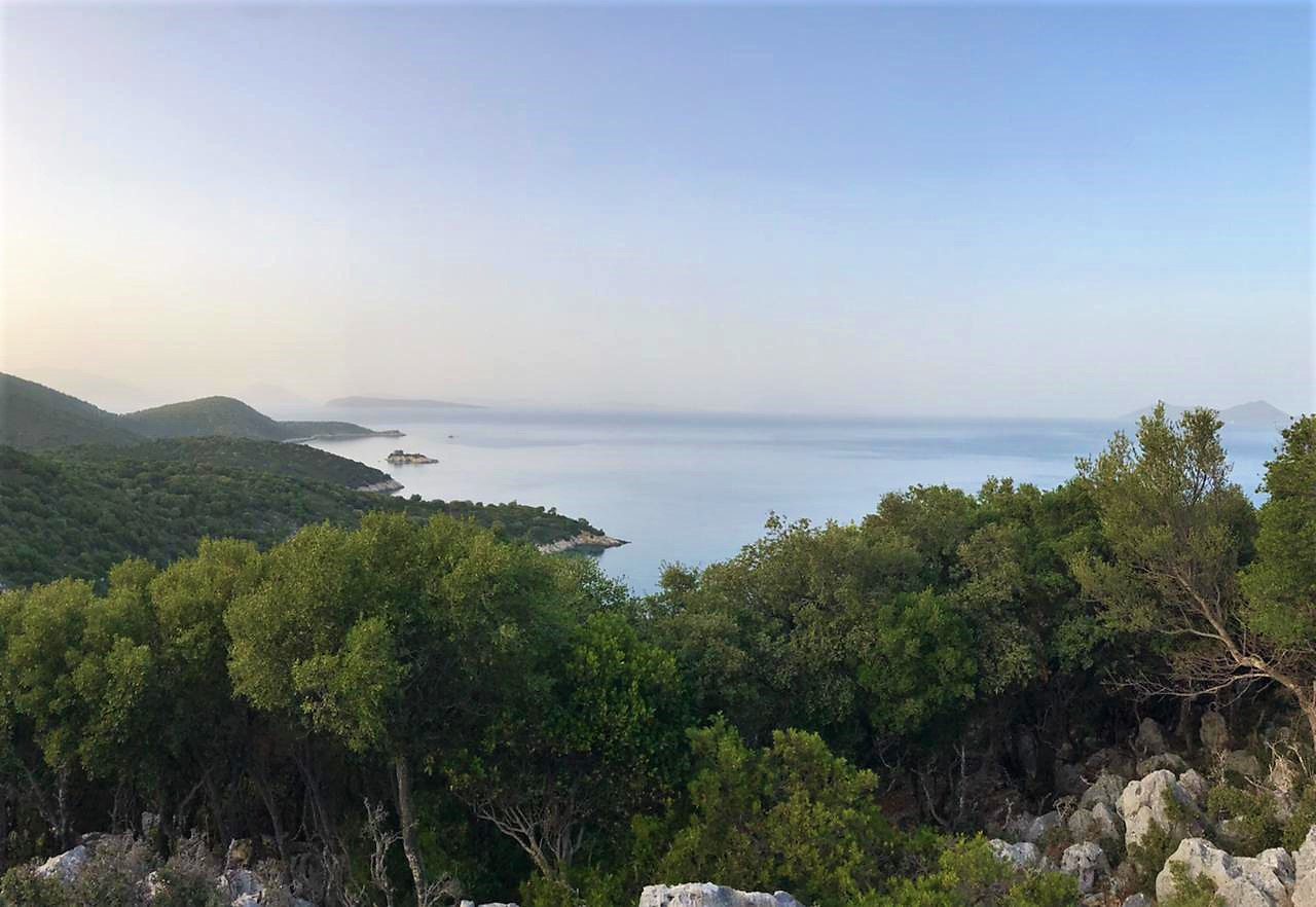 Landscape and terrain of land for sale in Ithaca Greece, Marmakas