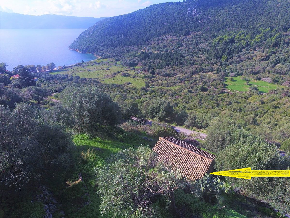 Aerial views of land for sale Ithaca Greece, Stavros