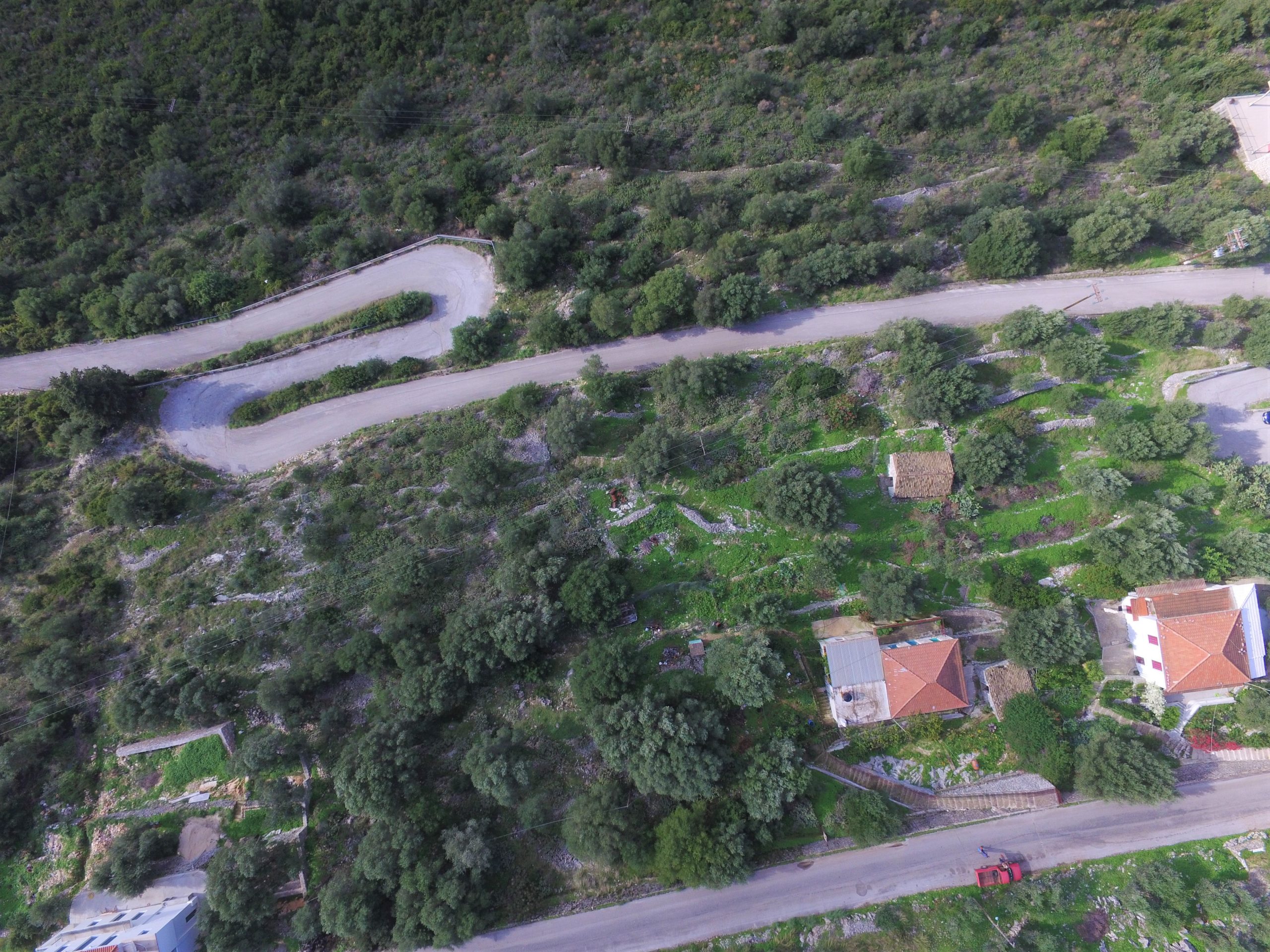 Aerial views of land for sale Ithaca Greece, Stavros