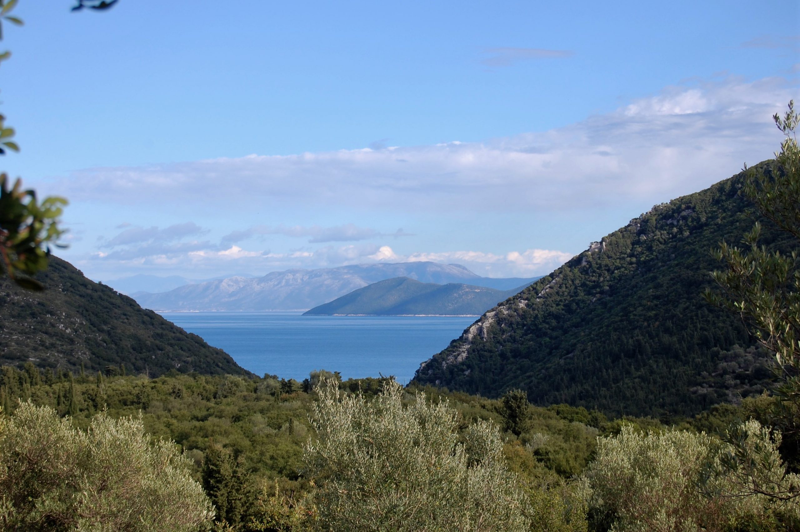 Aerial and sea view of land for sale Ithaca Greece