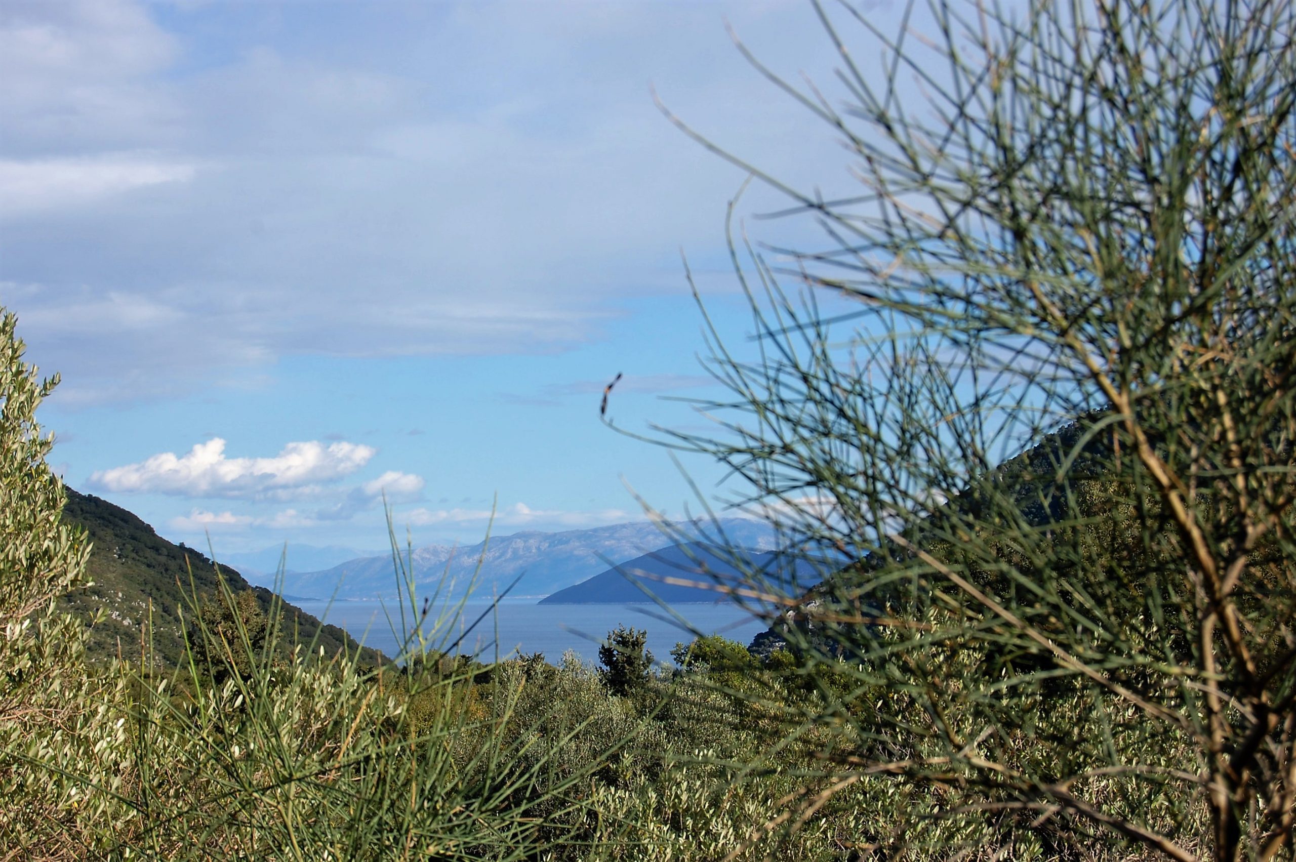 Aerial and sea view of land for sale Ithaca Greece