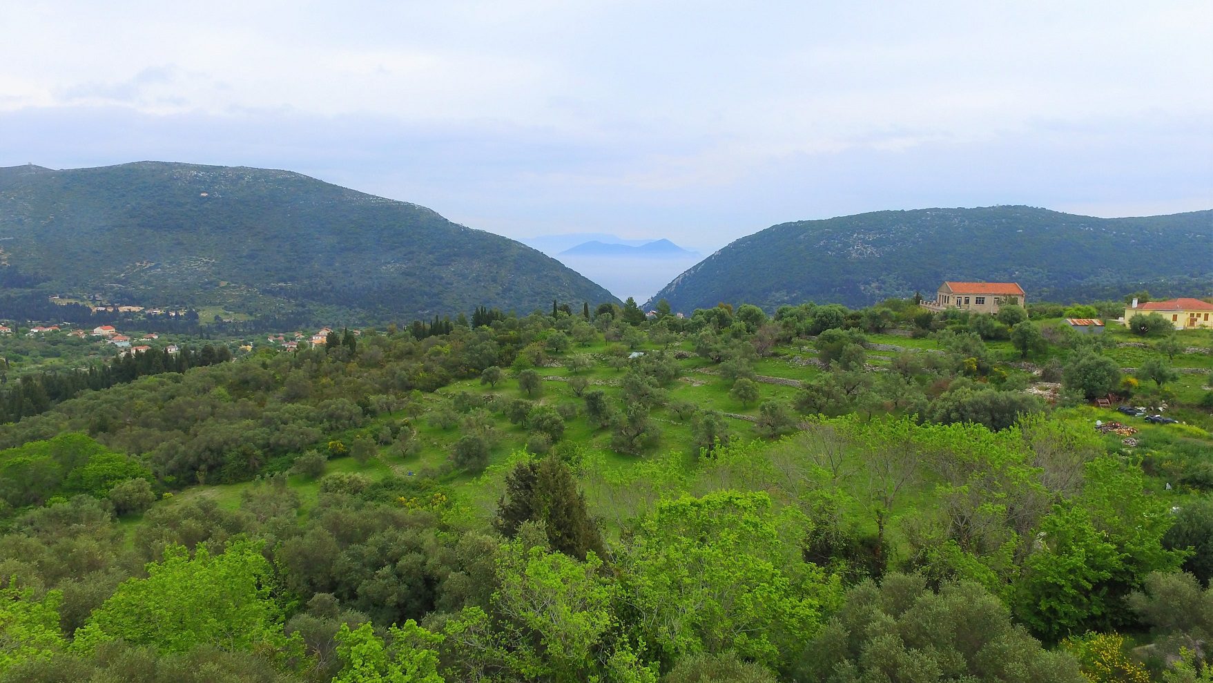 Εναέρια άποψη του εδάφους της γης προς πώληση Ιθάκα Ελλάδα, Πλατρειθιάς