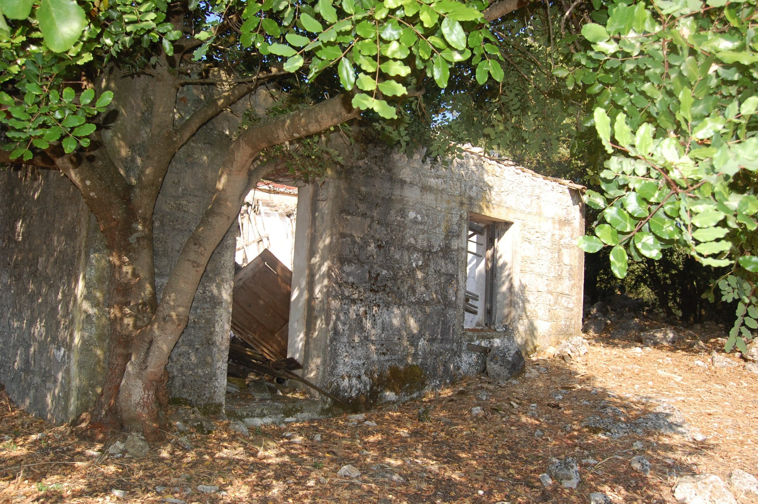 Exterior view of ruins and house for sale in Ithaca Greece