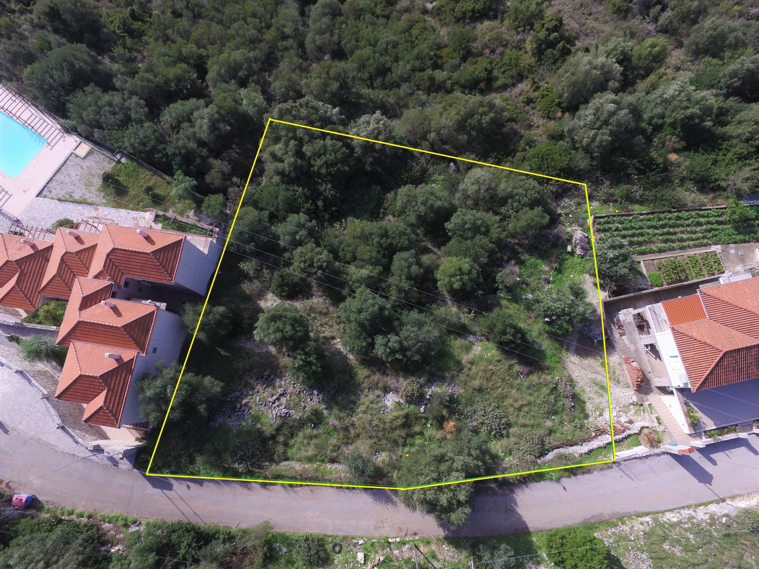 Aerial view of land for sale on Ithaca Greece