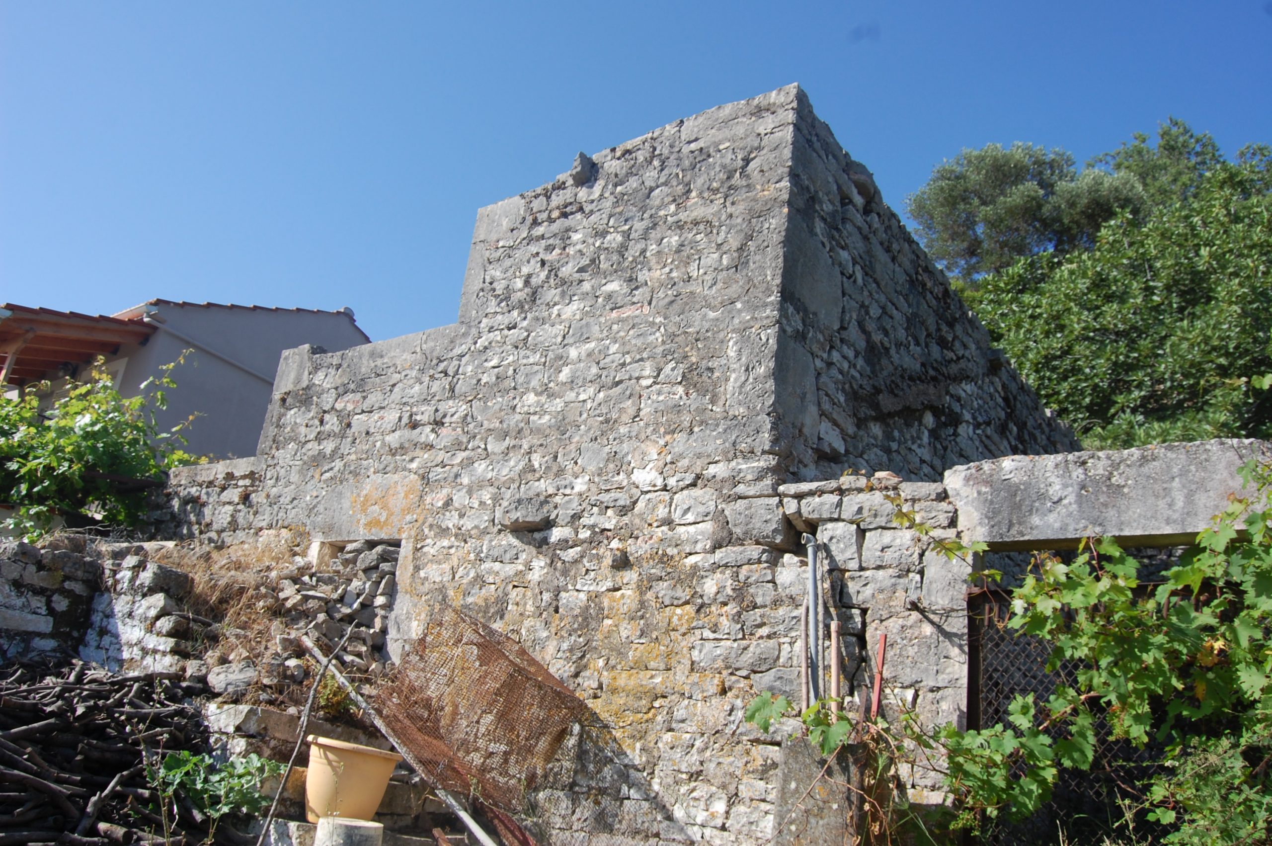 Exterior view of ruins and land for sale in Ithaca Greece