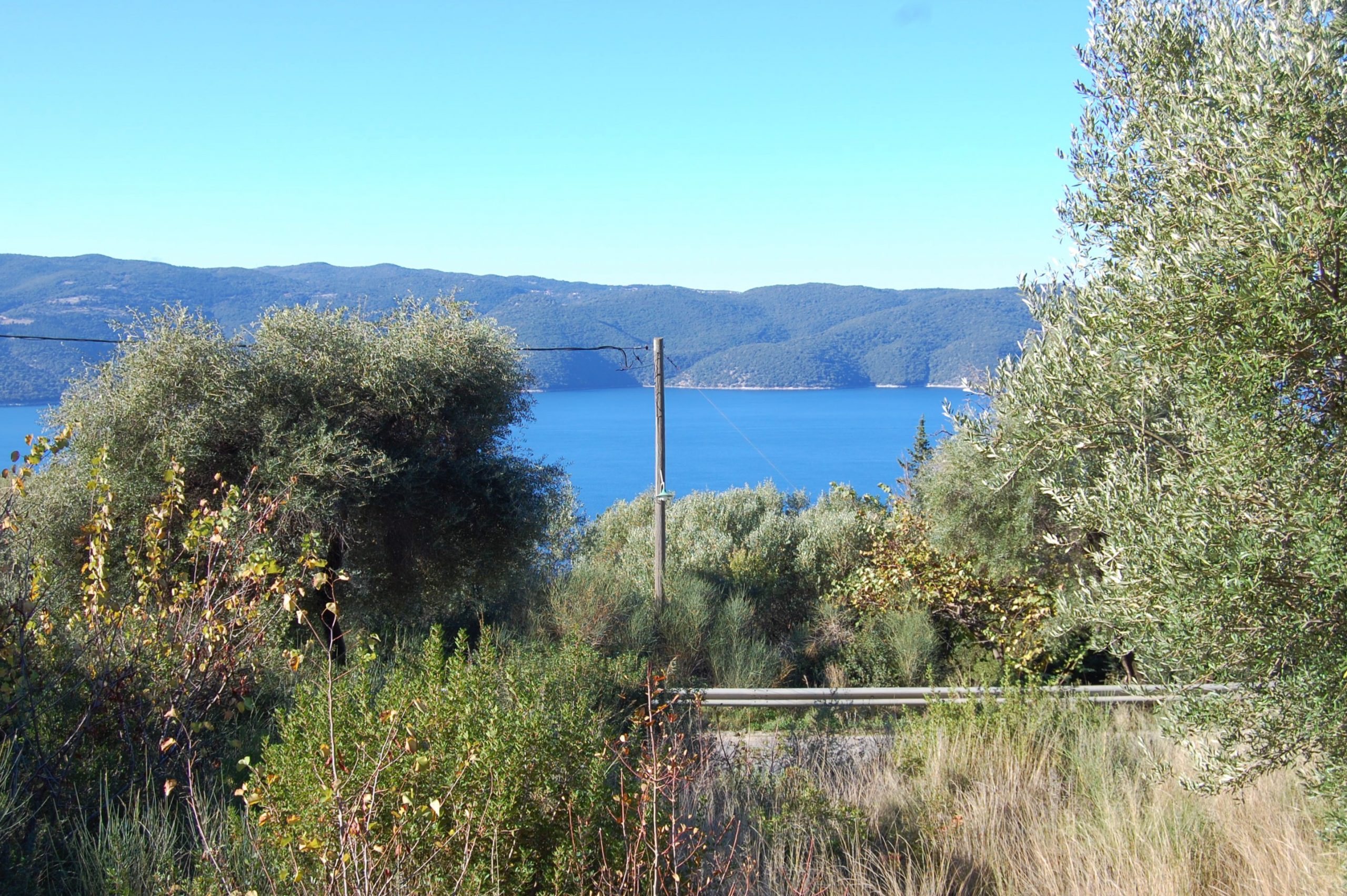 Sea view from land for sale on Ithaca Greece, Lefki