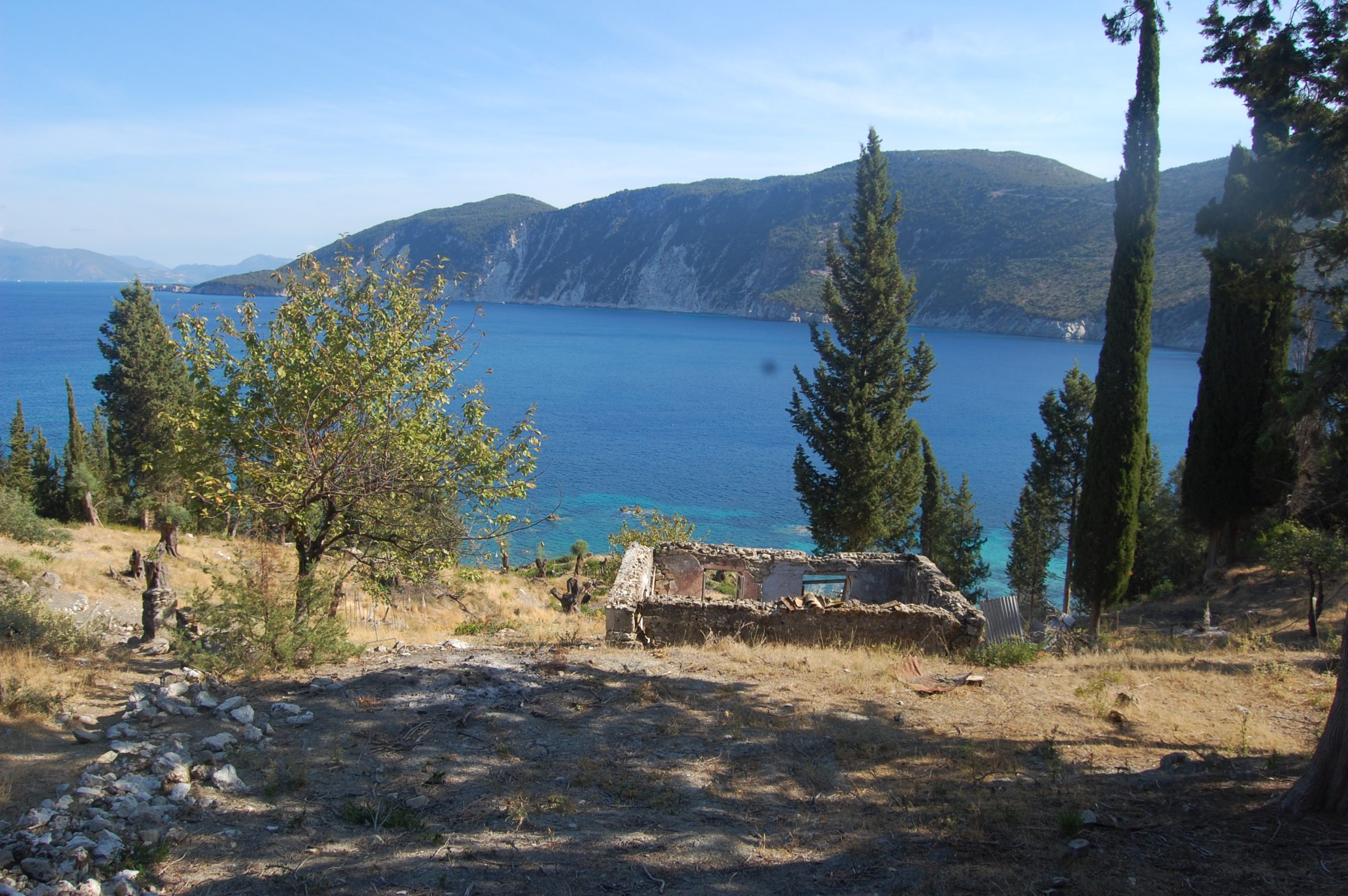Landscape and view of property for sale in Ithaca Greece Afales/Perivoli beach