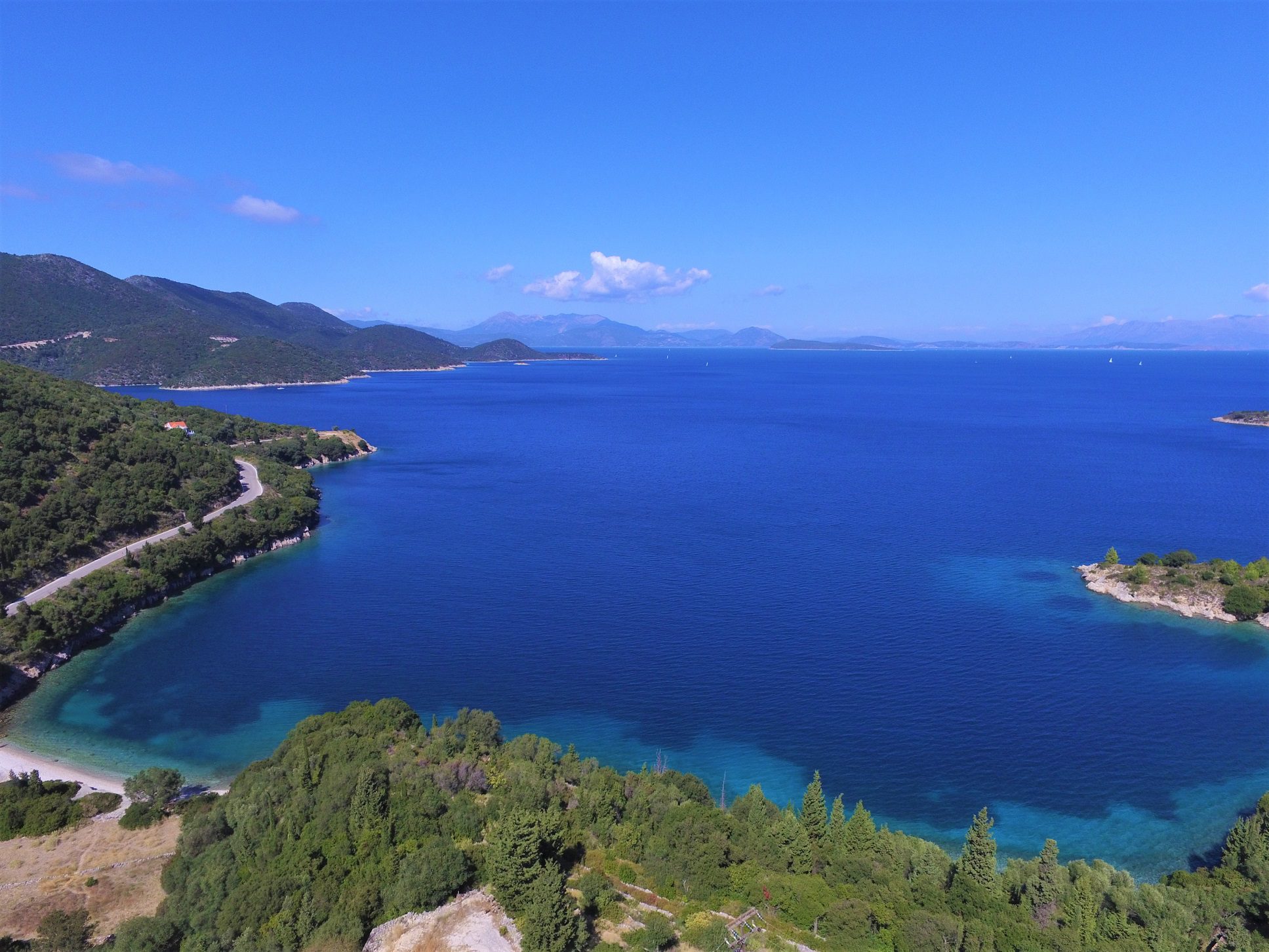 Aerial view of land for sale Ithaca Greece
