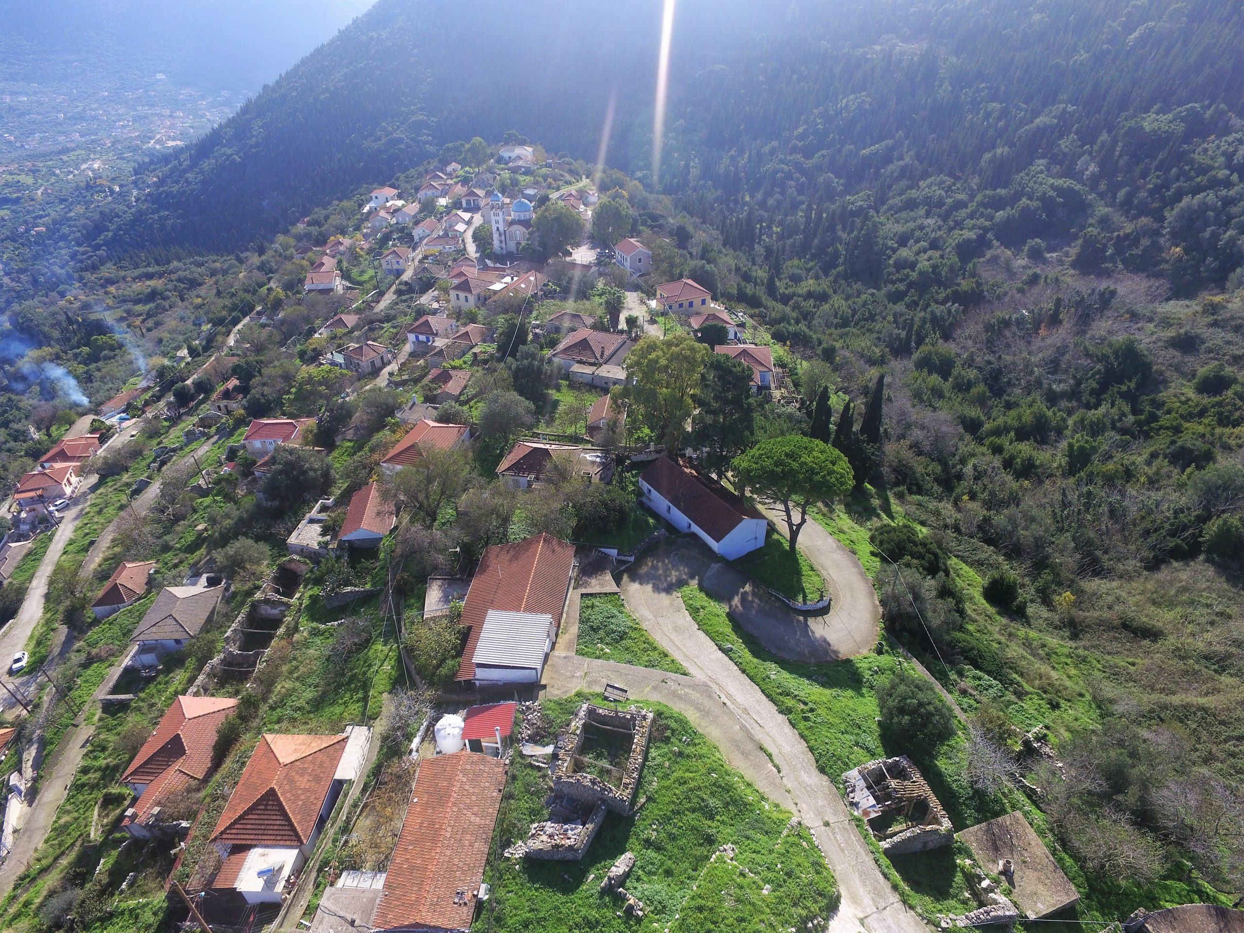 Aerial view of land for sale in Ithaca Greece