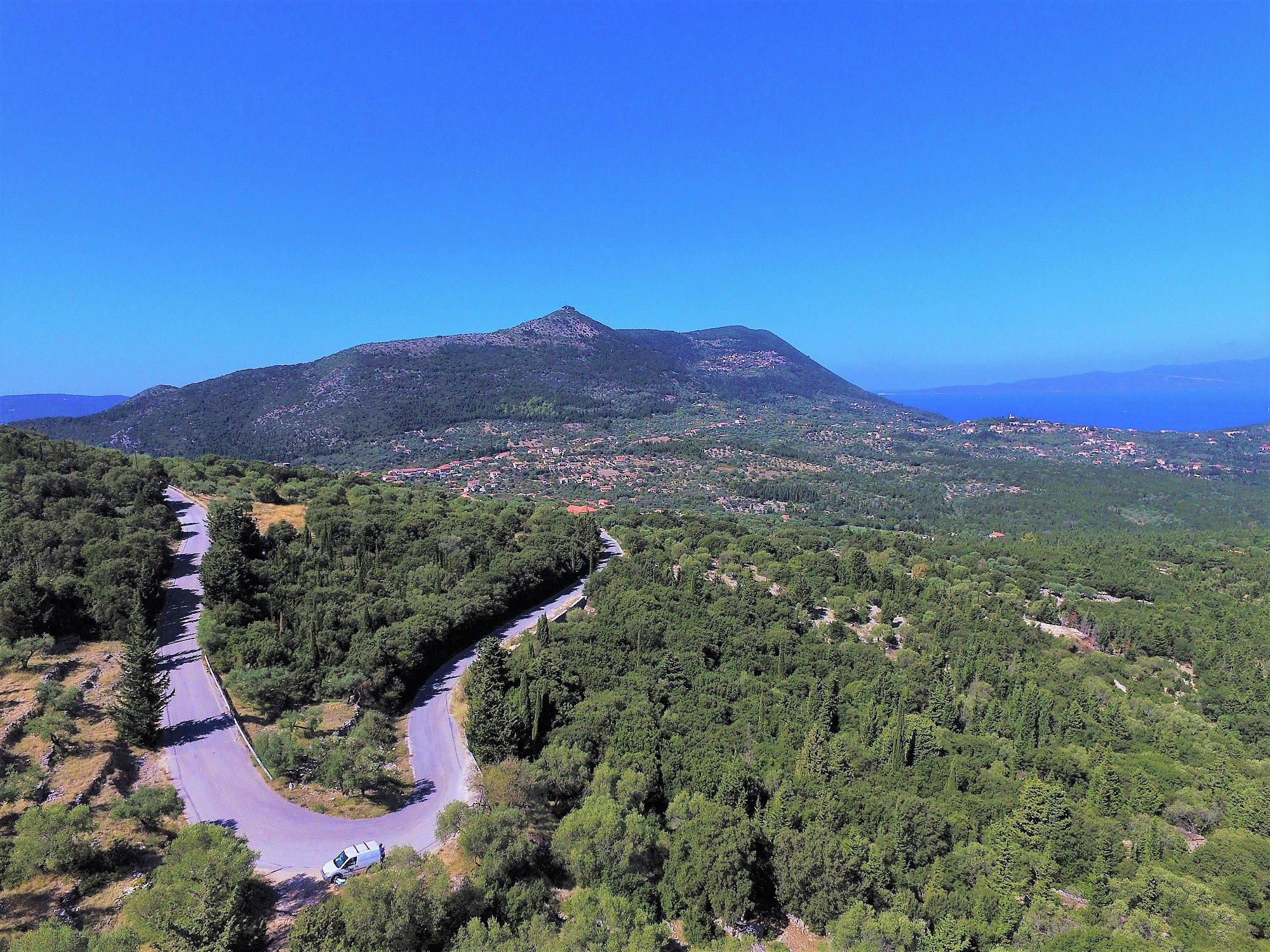 Aerial view of land for sale in Ithaca Greece