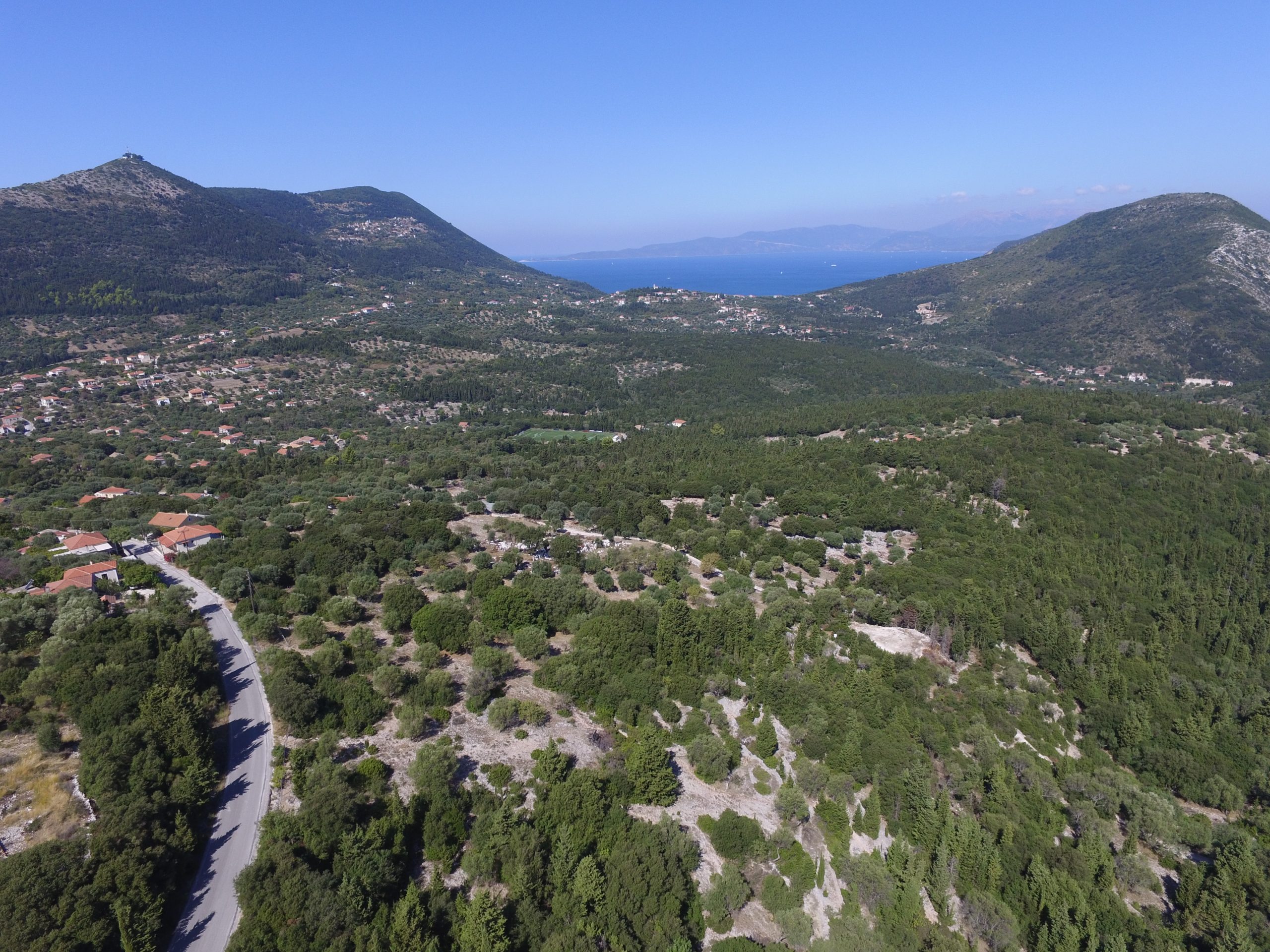 Aerial view of land for sale in Ithaca Greece