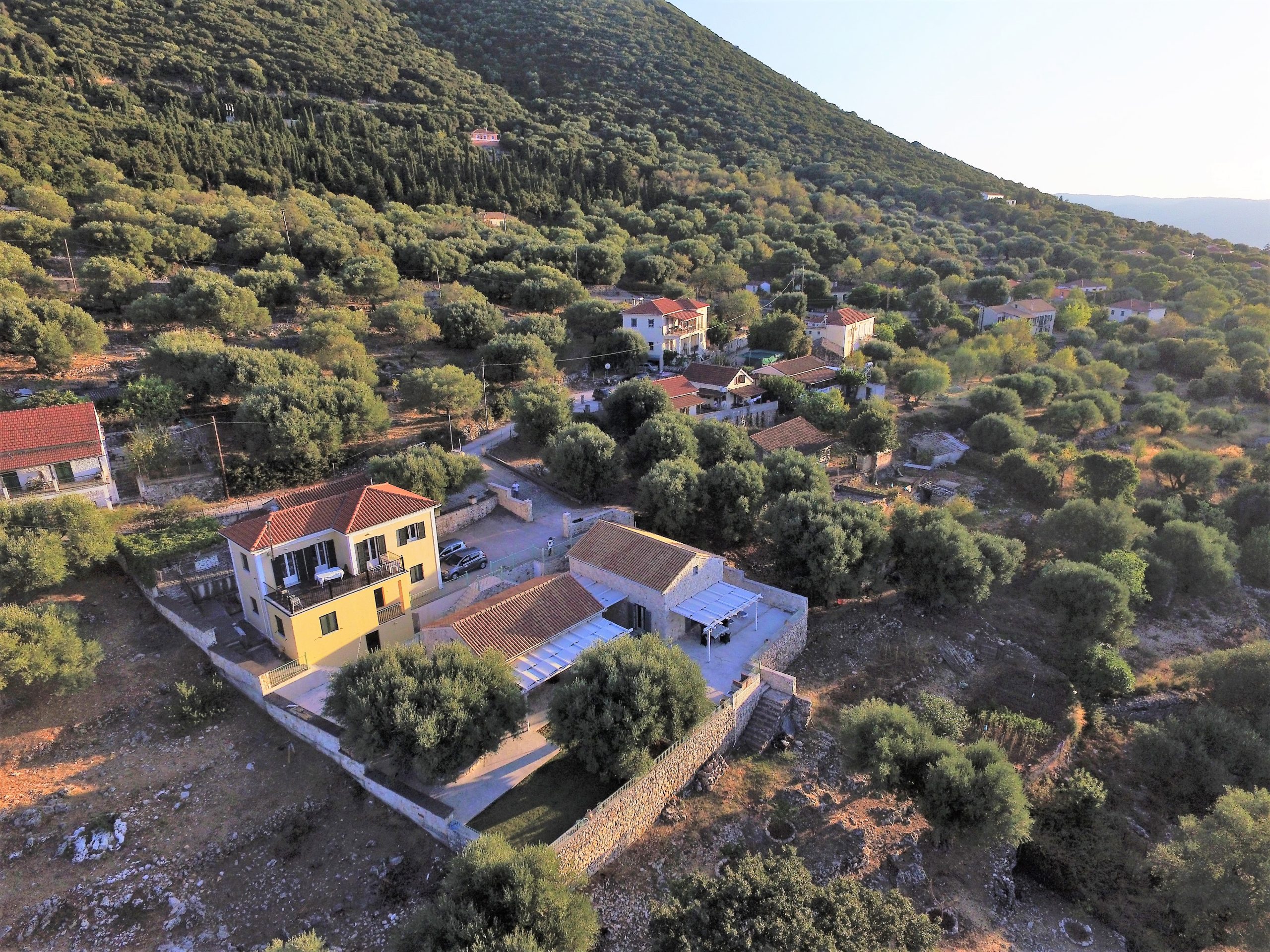 Aerial view of Kouvarata for rent MV Properties Ithaca Greece