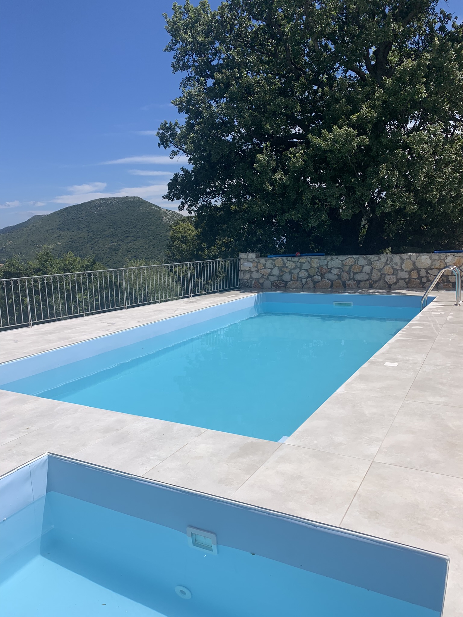 Swimming pools of villas for rent on Ithaca Greece, Stavros