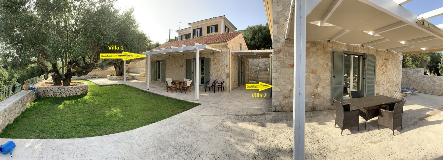 Outdoor areas of villas for rent on Ithaca Greece, Stavros