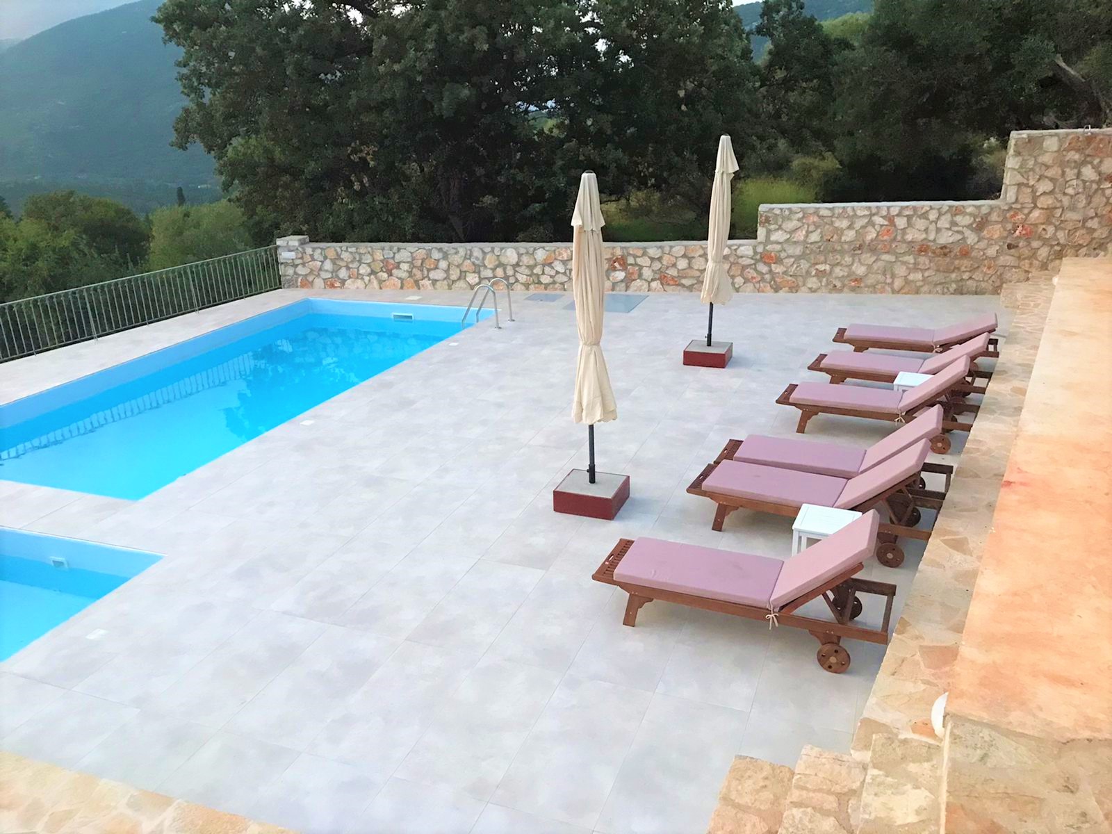 Swimming pools of villa for rent on Ithaca Greece, Stavros