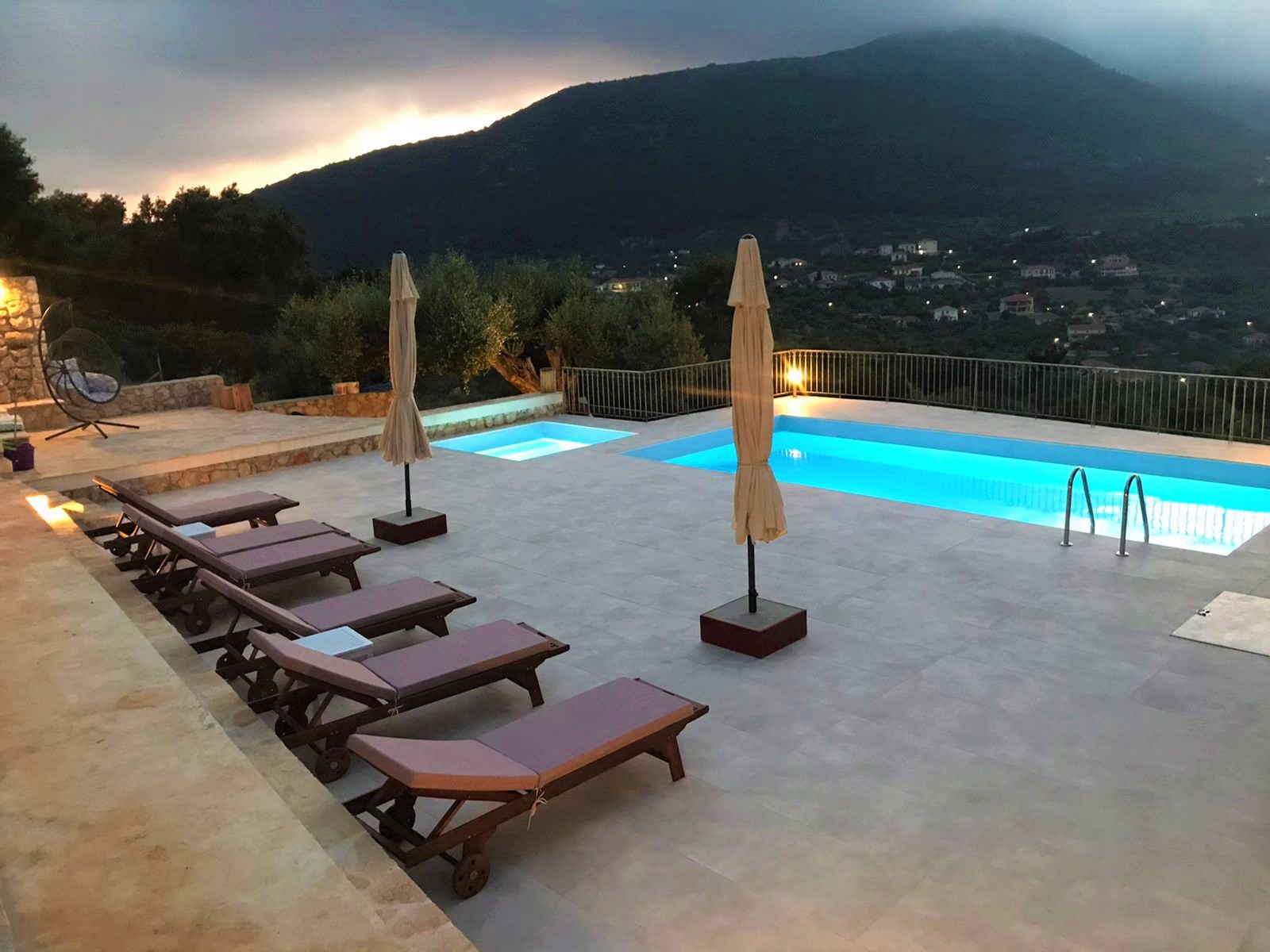 Swimming pools of villa for rent on Ithaca Greece, Stavros