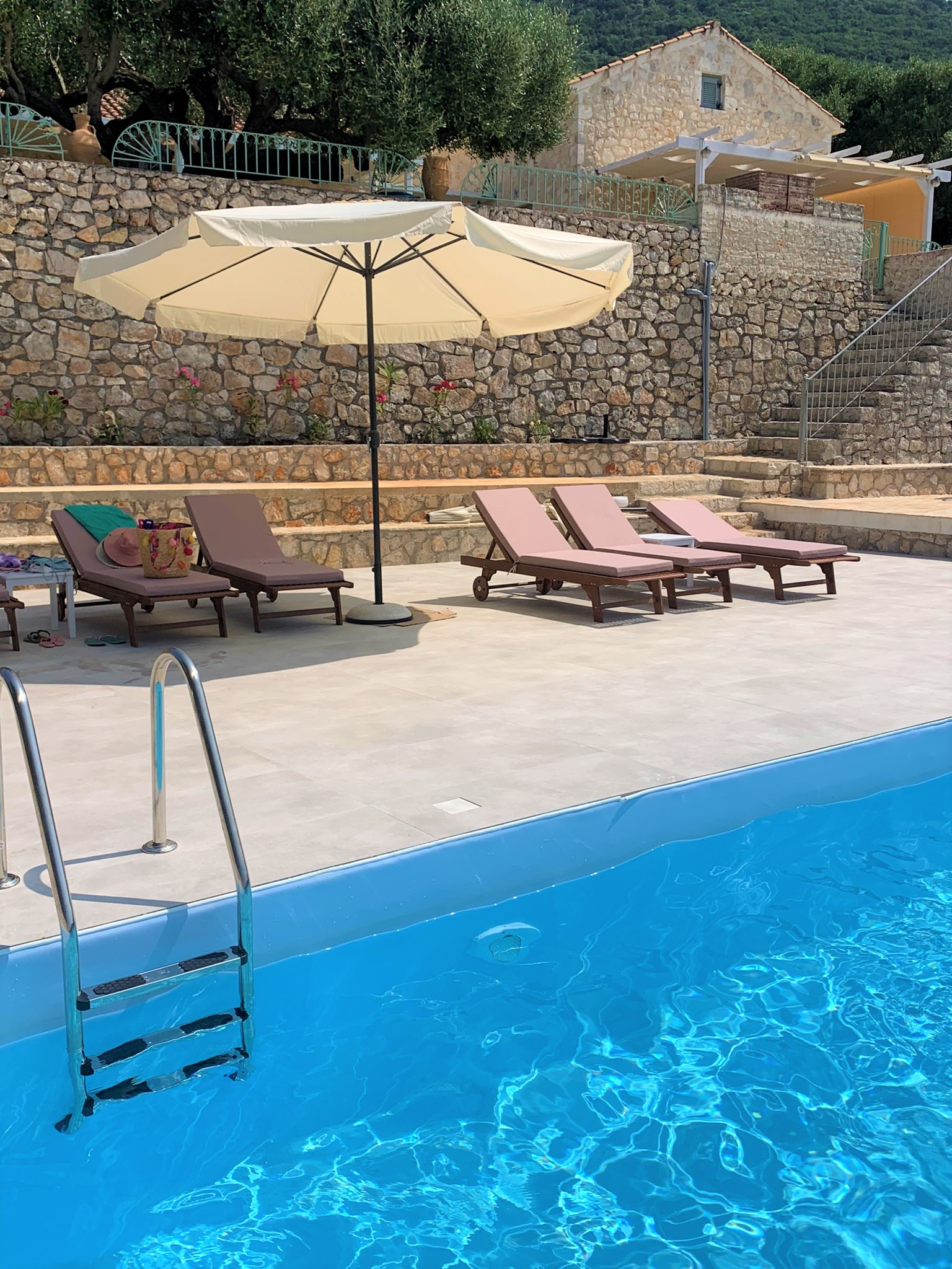 Swimming pool of villa for rent on Ithaca Greece, Stavros