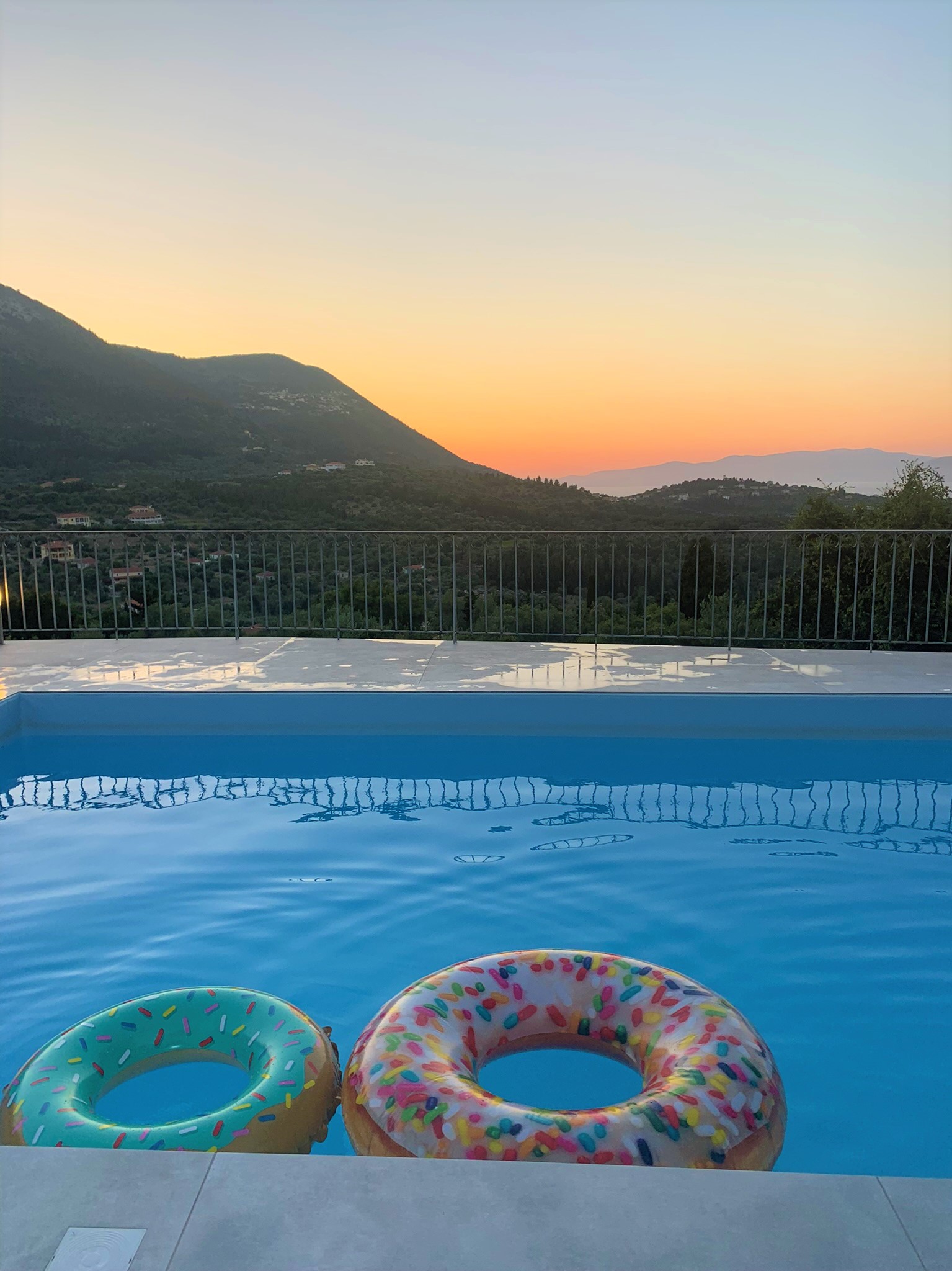 View from swimming pool of villa for rent on Ithaca Greece, Stavros