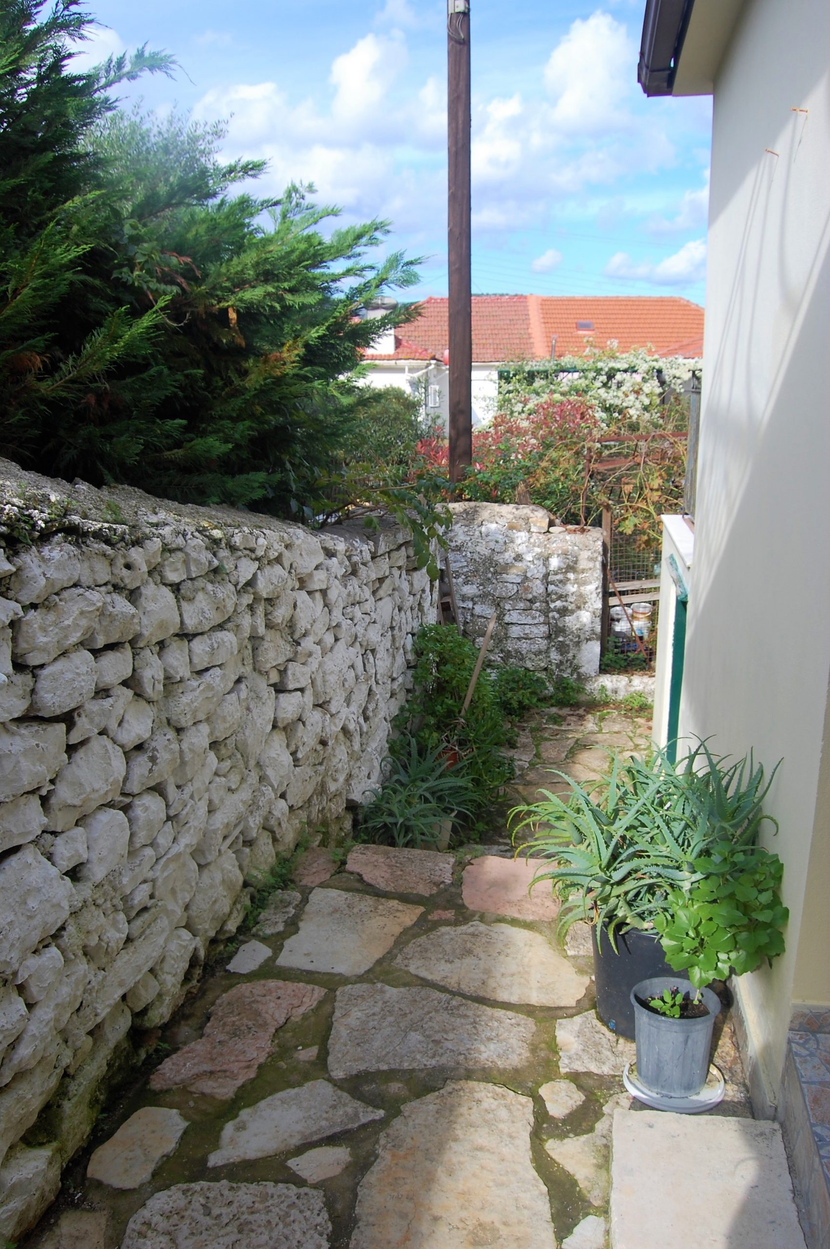 Outside footpath leading to house for sale in Ithaca Greece Vathi