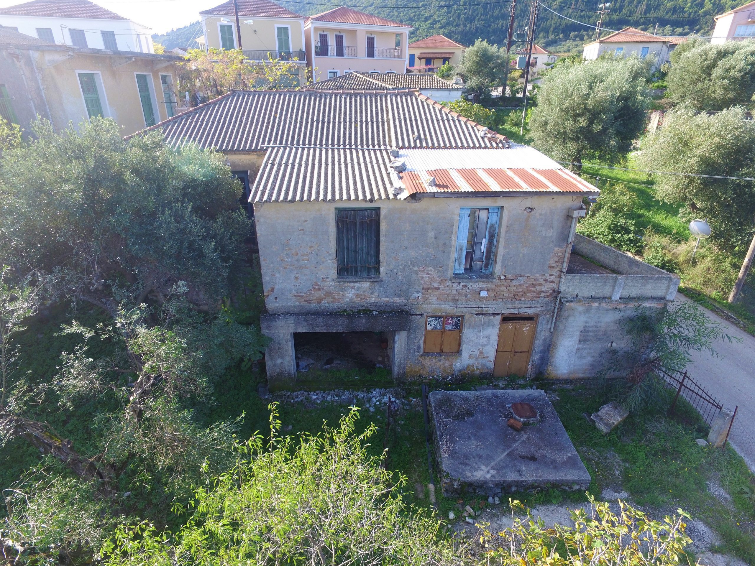 Aerial view of building for sale in Ithaca Greece, Stavros