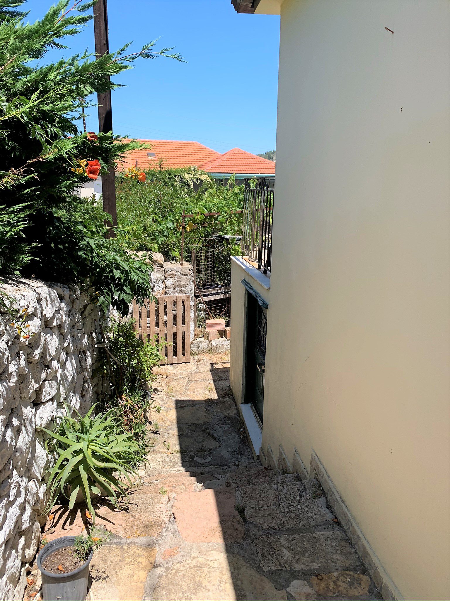 Outside footpath leading to property for sale in Ithaca Greece Vathi