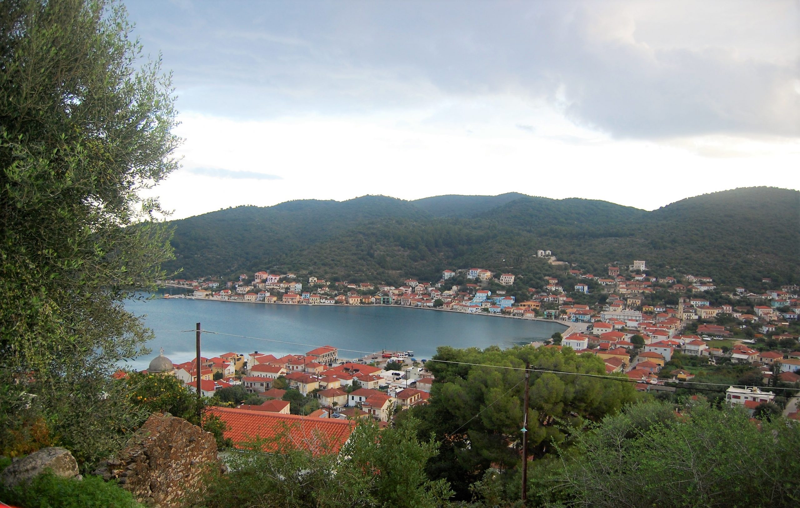Sea view of land with ruin for sale in Ithaca Greece Vathi