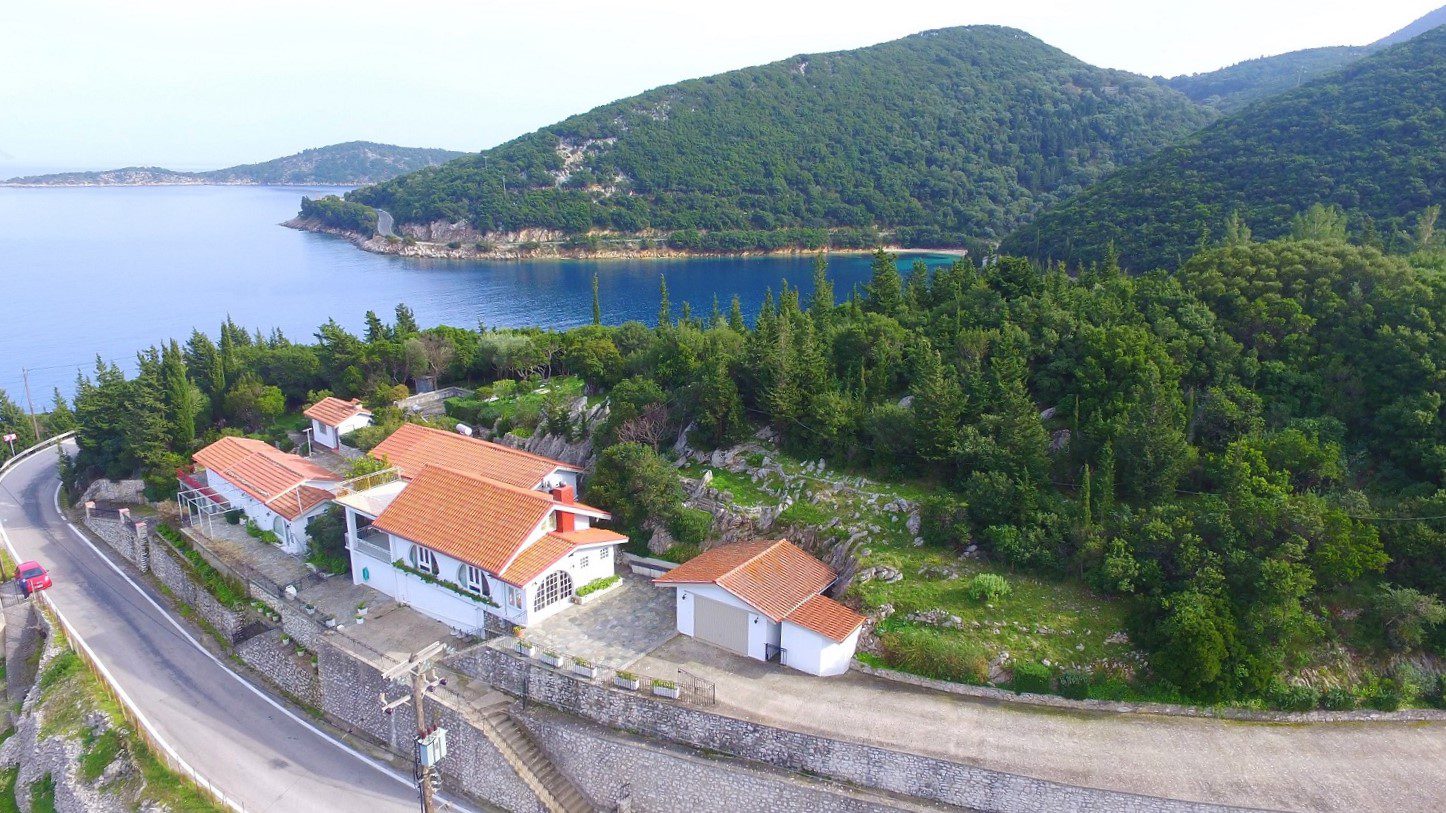 Aerial view of house for rent Ithaca Greece, Frikes