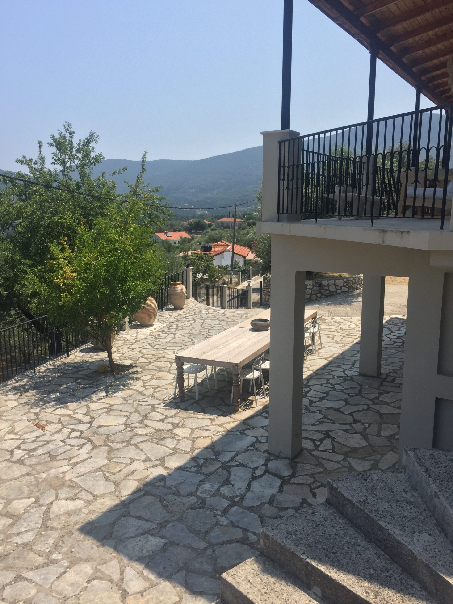 Outdoor terrace area of house for rent in Ithaca Greece, Kolleri