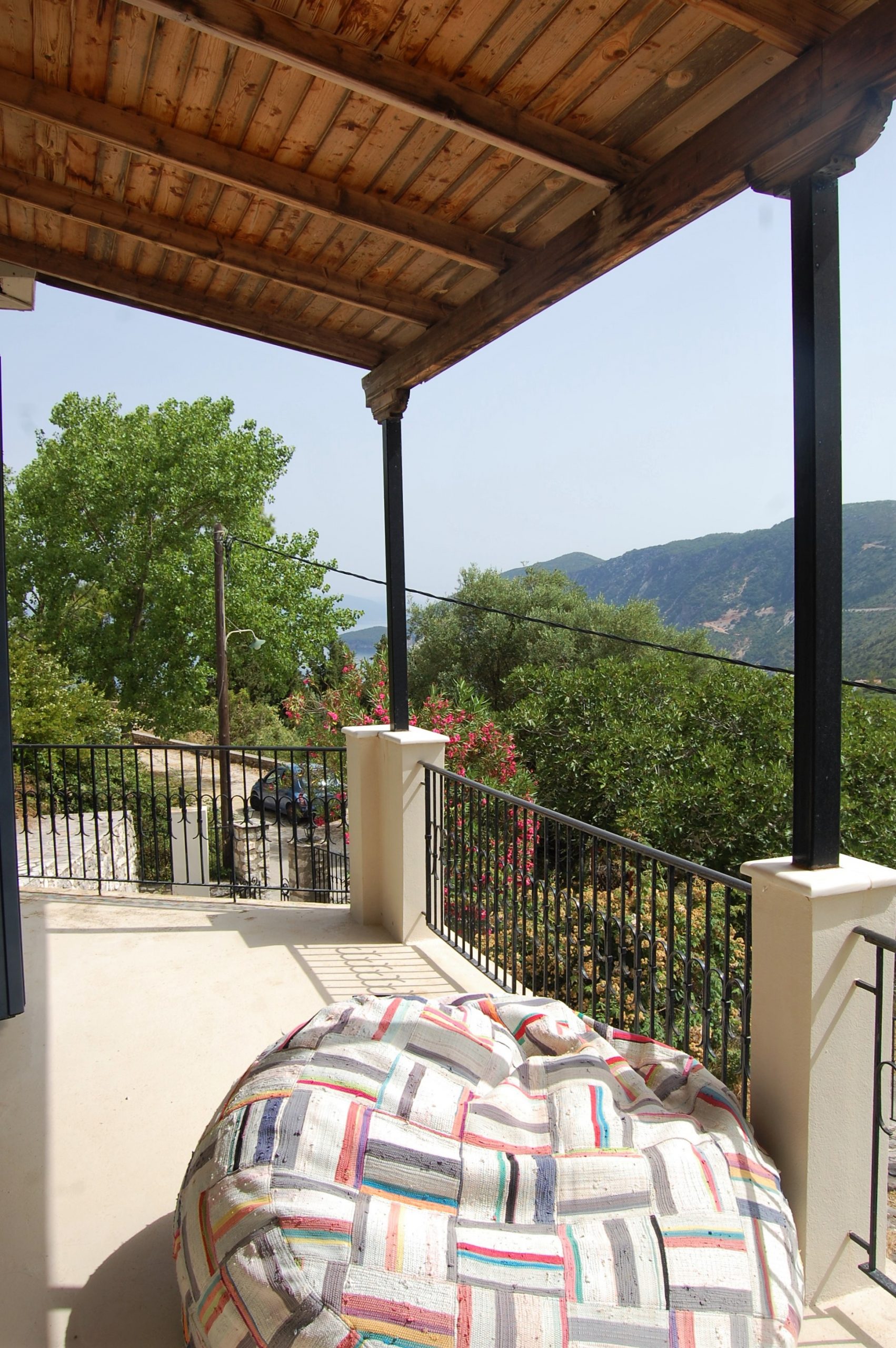 Balcony of holiday house for rent on Ithaca Greece, Kolleri