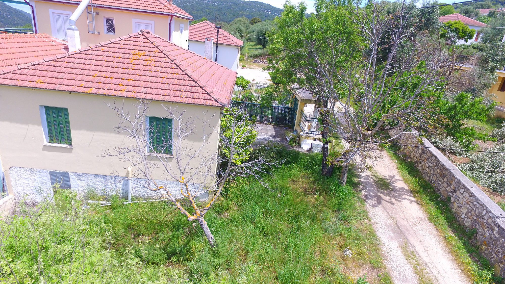 Aerial view of house for sale in Ithaca Greece Stavros