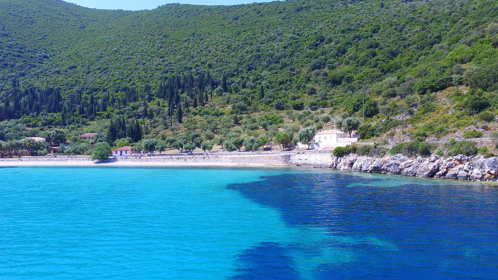 Aerial view of land for sale Ithaca Greece, Brosta Aetos