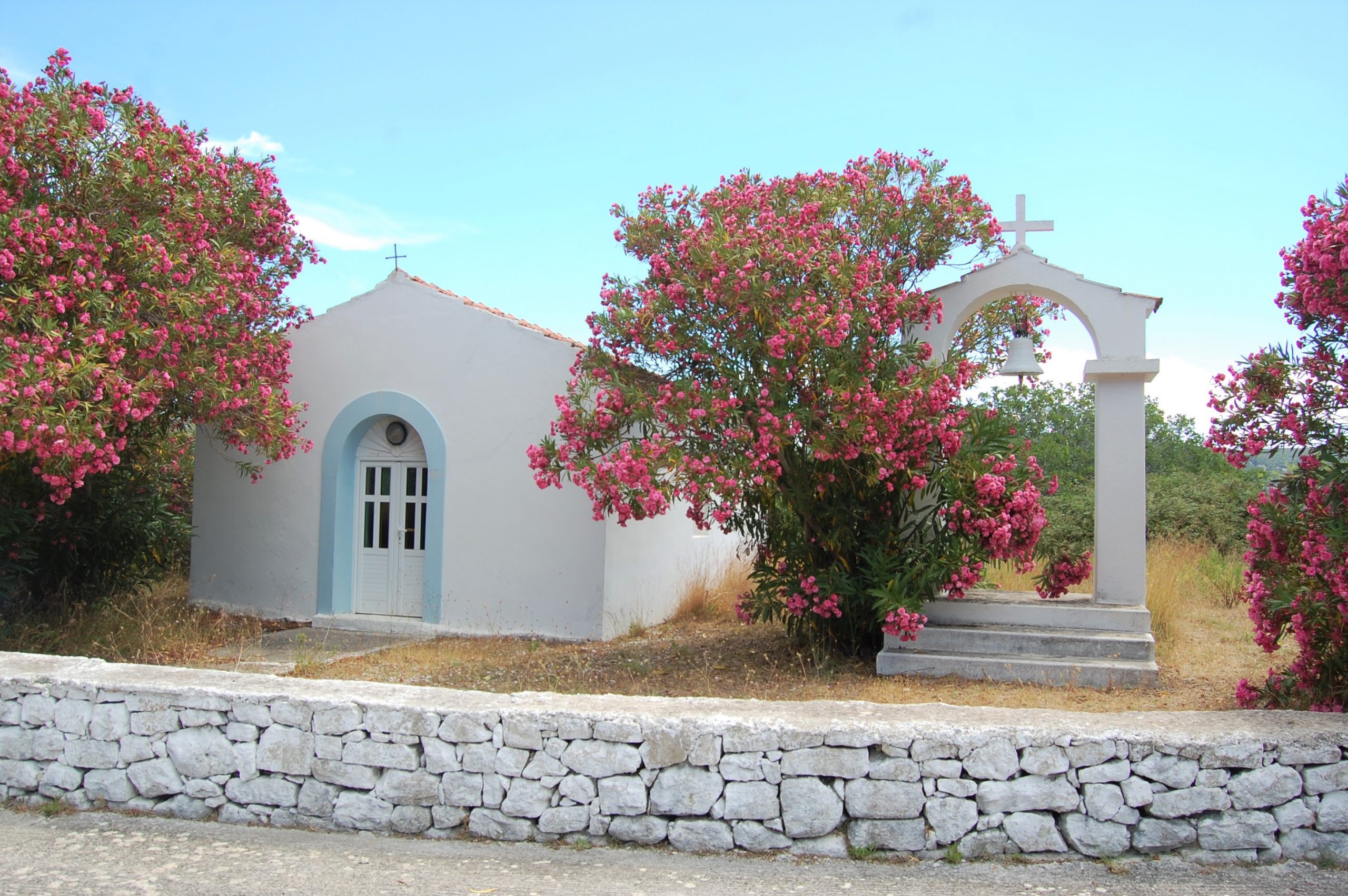 Church next to house for rent in Ithaca Greece Stavros
