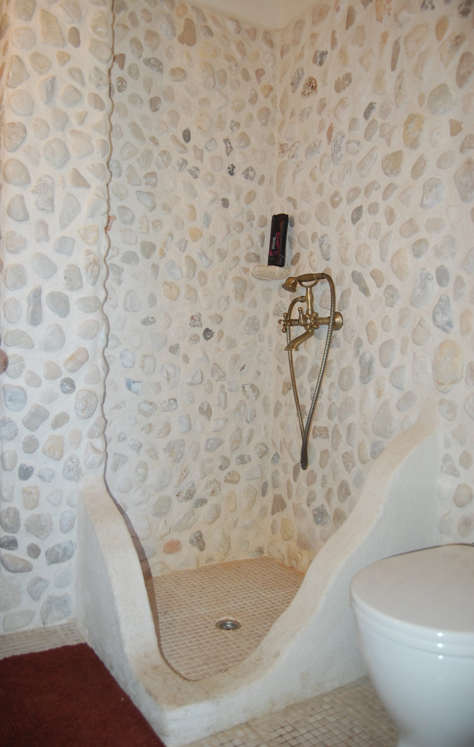 Decorative bathroom of stone house for rent Ithaca Greece