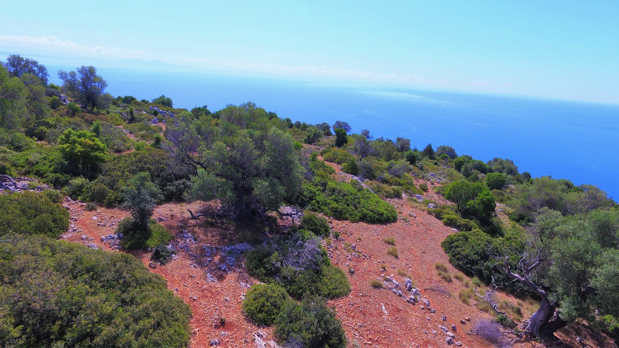Drone aerial view of property for sale in Ithaca Greece