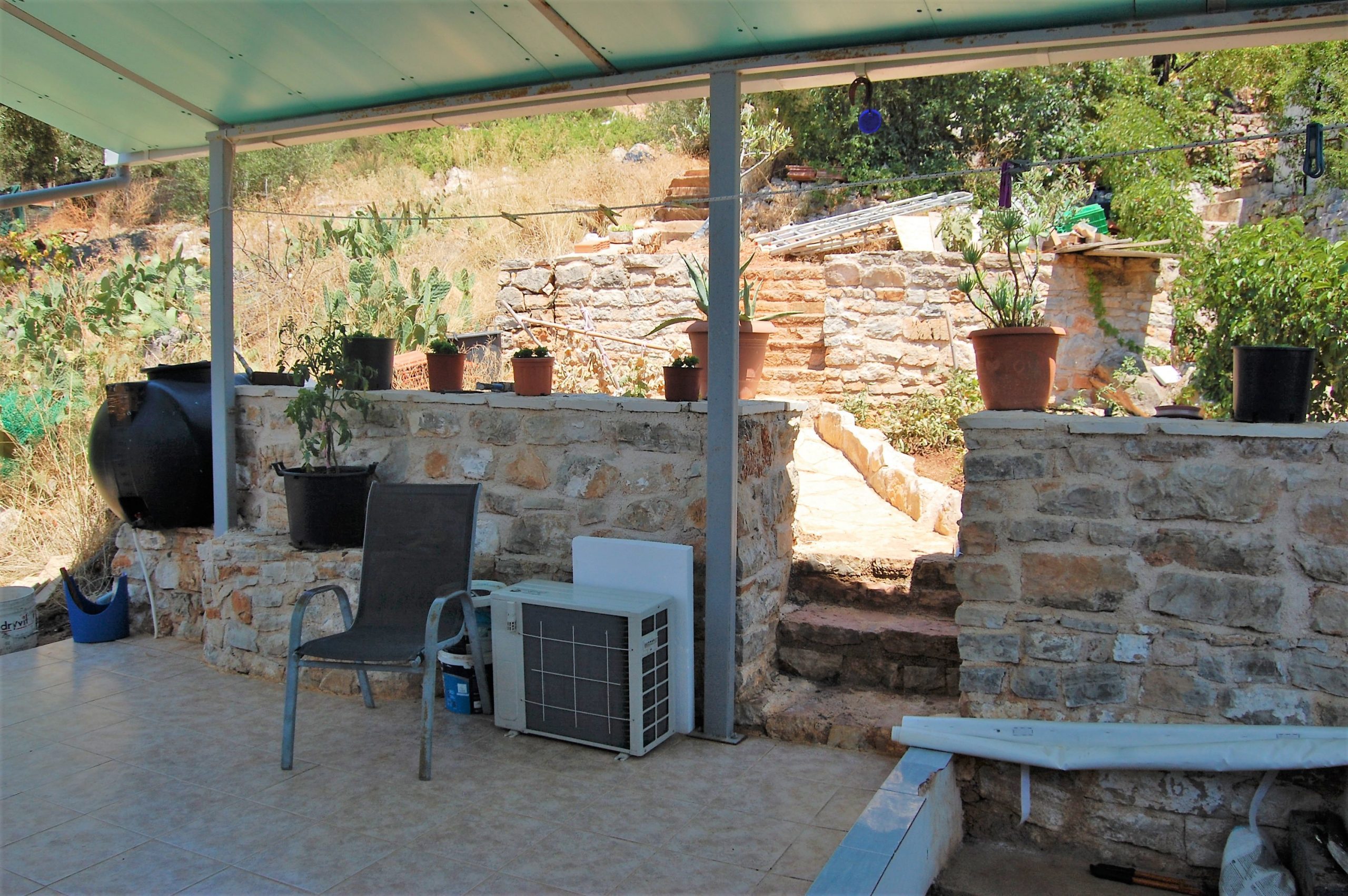 Exterior and terrace of house for sale in Ithaca Greece Vathi